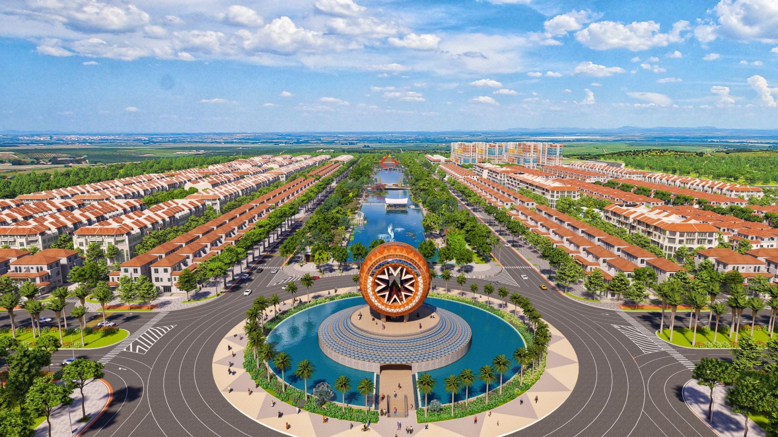 Cảnh quan c&ocirc;ng vi&ecirc;n sự kiện lễ hội 1,5km rộng 150m