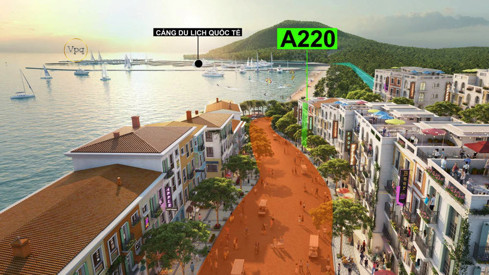 Shophouse A220 - tâm điểm kết nối 3 đô thị: đô thị 35ha 862 căn đã hình thành, đô thị 10ha chuẩn bị triển khai, thị trấn du lịch Địa Trung Hải hơn 600 căn shophouse và 1251 căn hộ