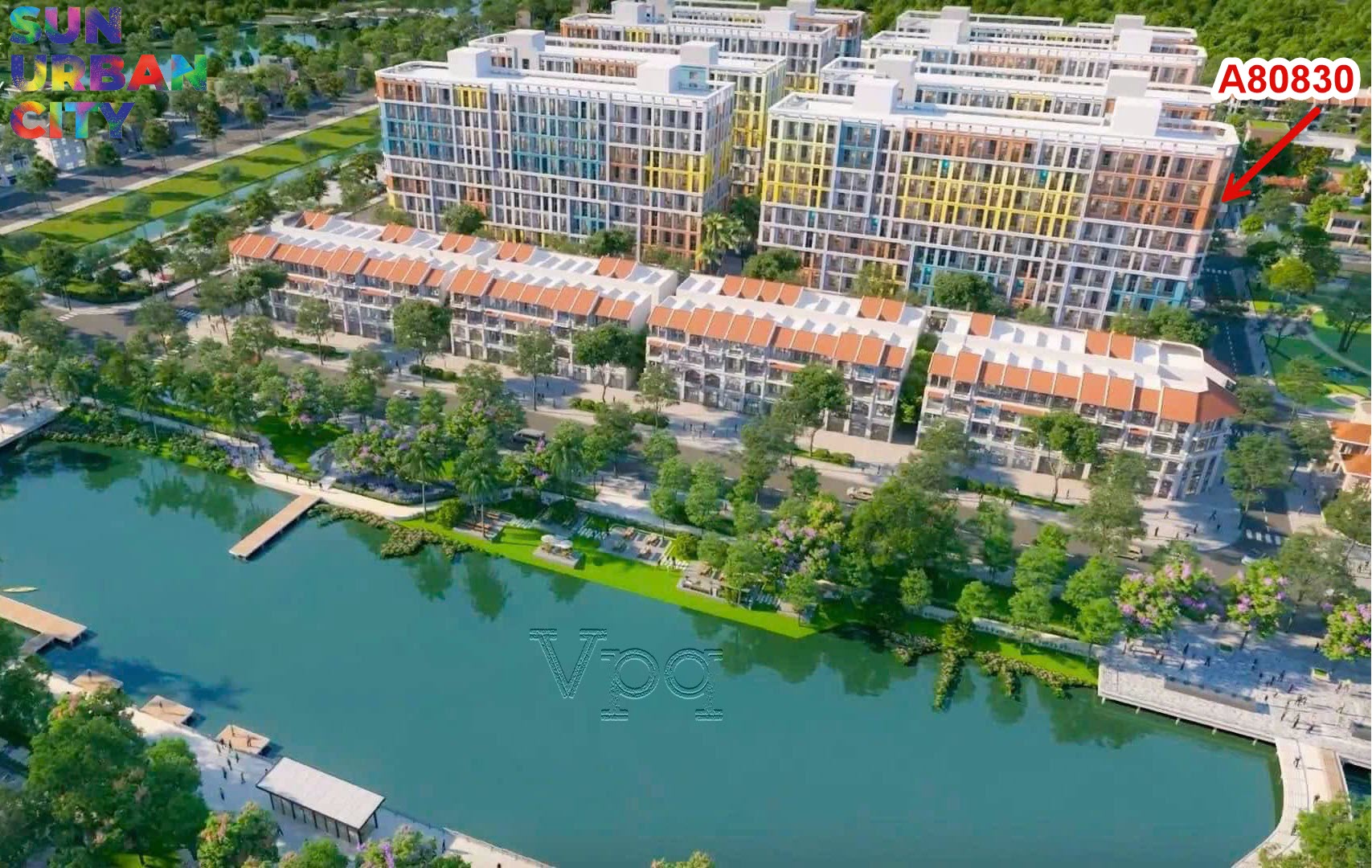 Vị trí căn hộ A80830 View sông cảnh quan công viên lễ hội