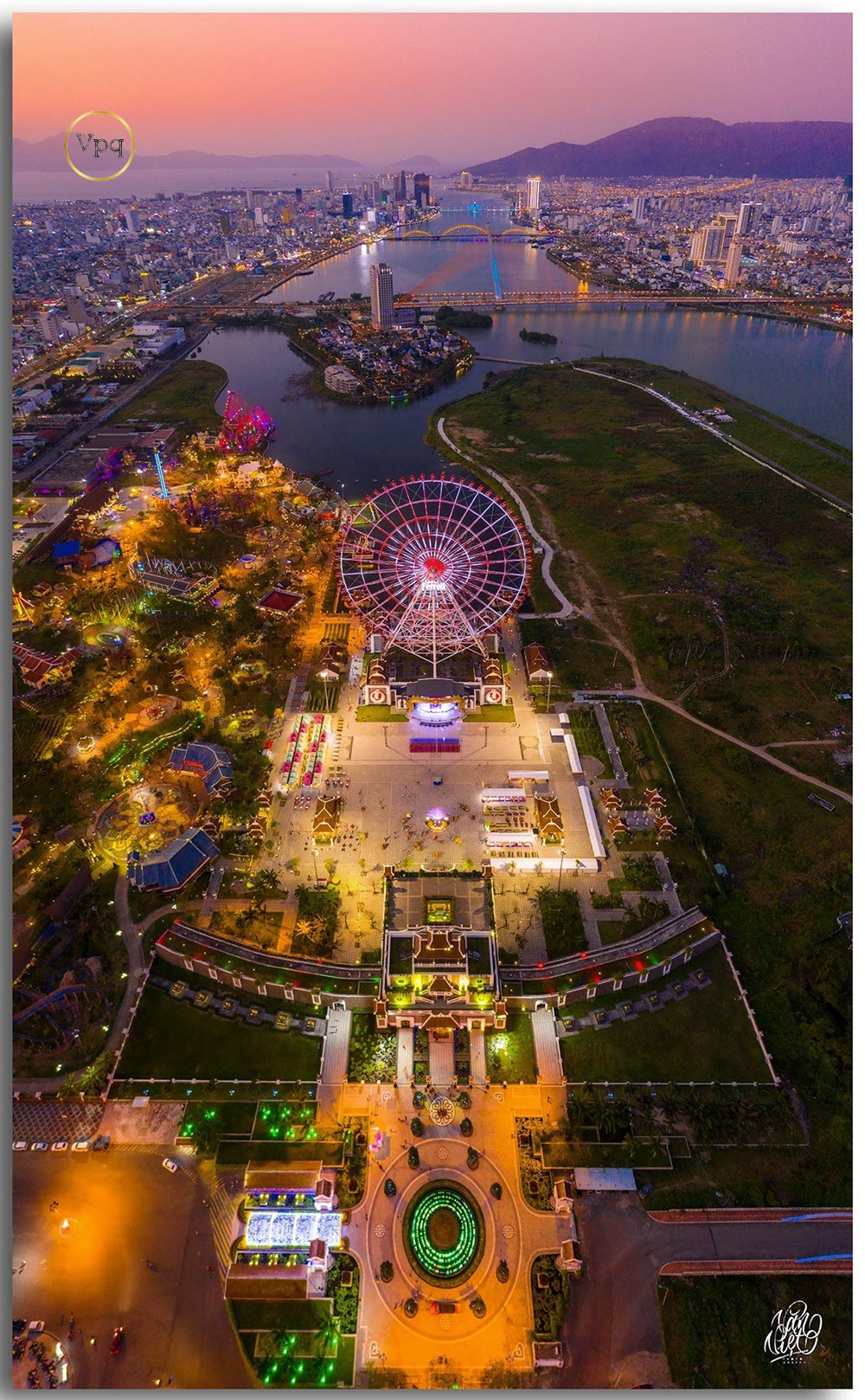 Toàn cảnh Sun World Asia Park chụp từ trên cao