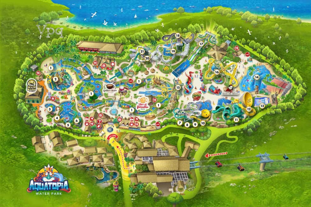 Bản đồ công vien nước Hòn Thơm Aquatopia Water Park