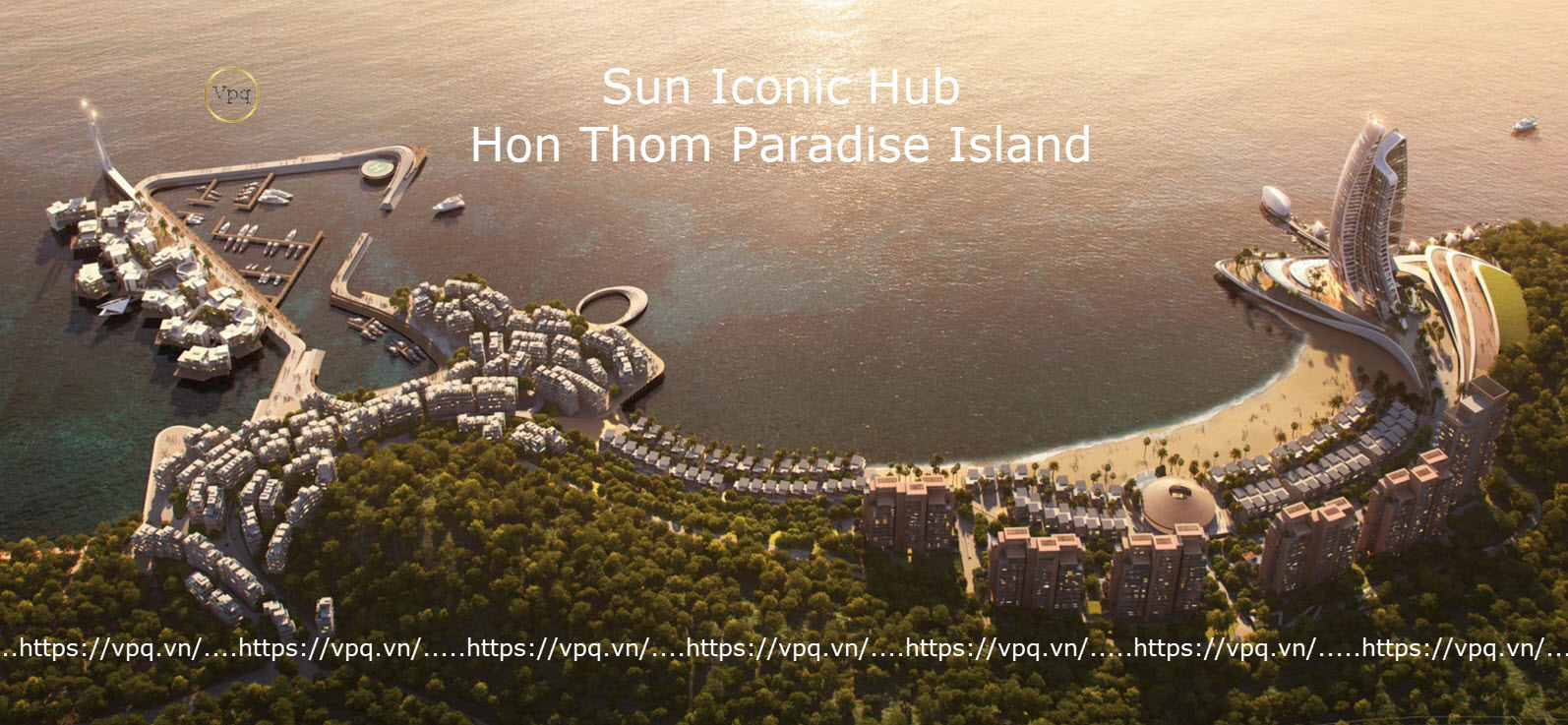 Vị tr&iacute; hợp phần Sun Iconic Hub tại Hon Thom Paradise Island