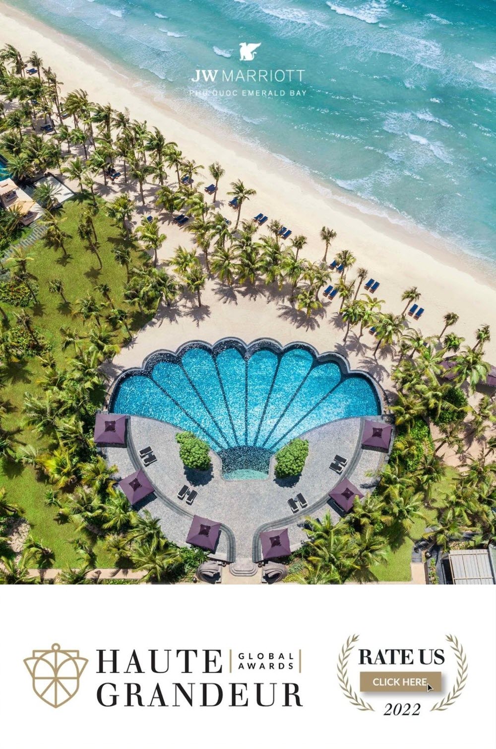 Bể bơi hình con sò- Shell Pool JW Marriot Phu Quoc
