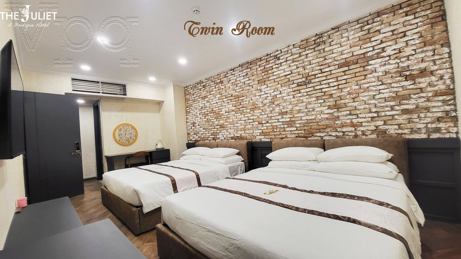 Phòng Twin không gian rộng dành cho 3 - 4 người, thích hợp nhóm bạn hoặc gia đình 2 thế hệ