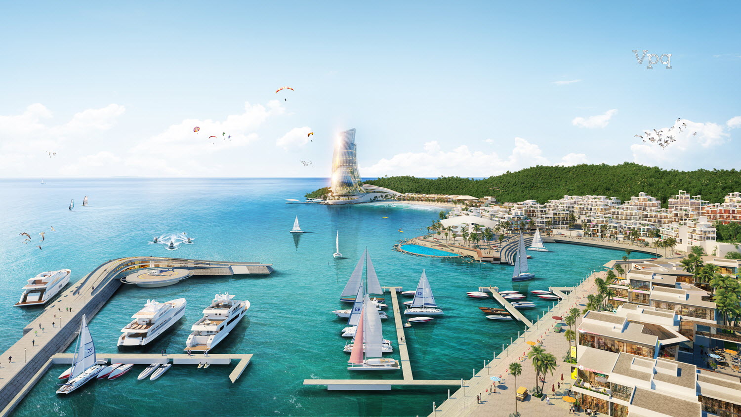 Vịnh du thuyền tại The Santo Port hòn Thơm
