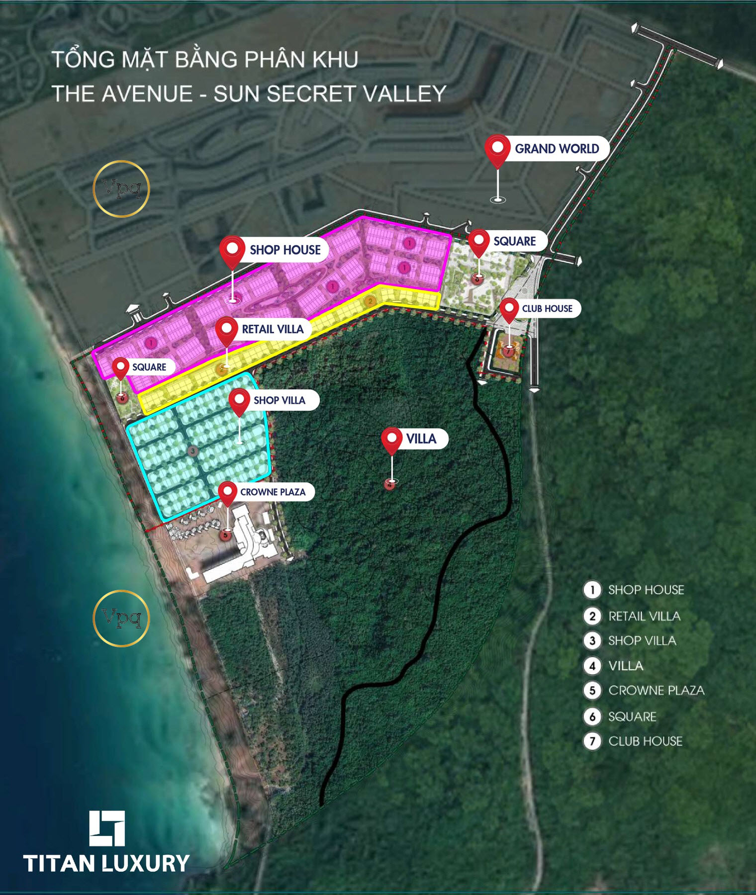 Tổng mặt bằng phân khu The Avenue Sun Secret Valley