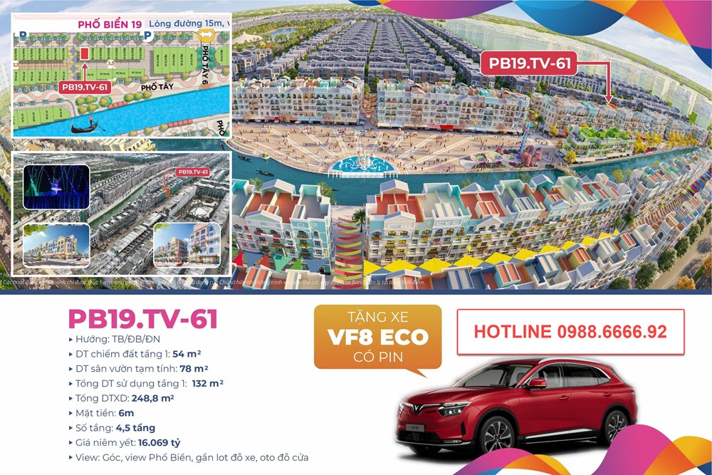 PB19.TV-61 căn shophouse The Venice mặt đường phố biển 26m