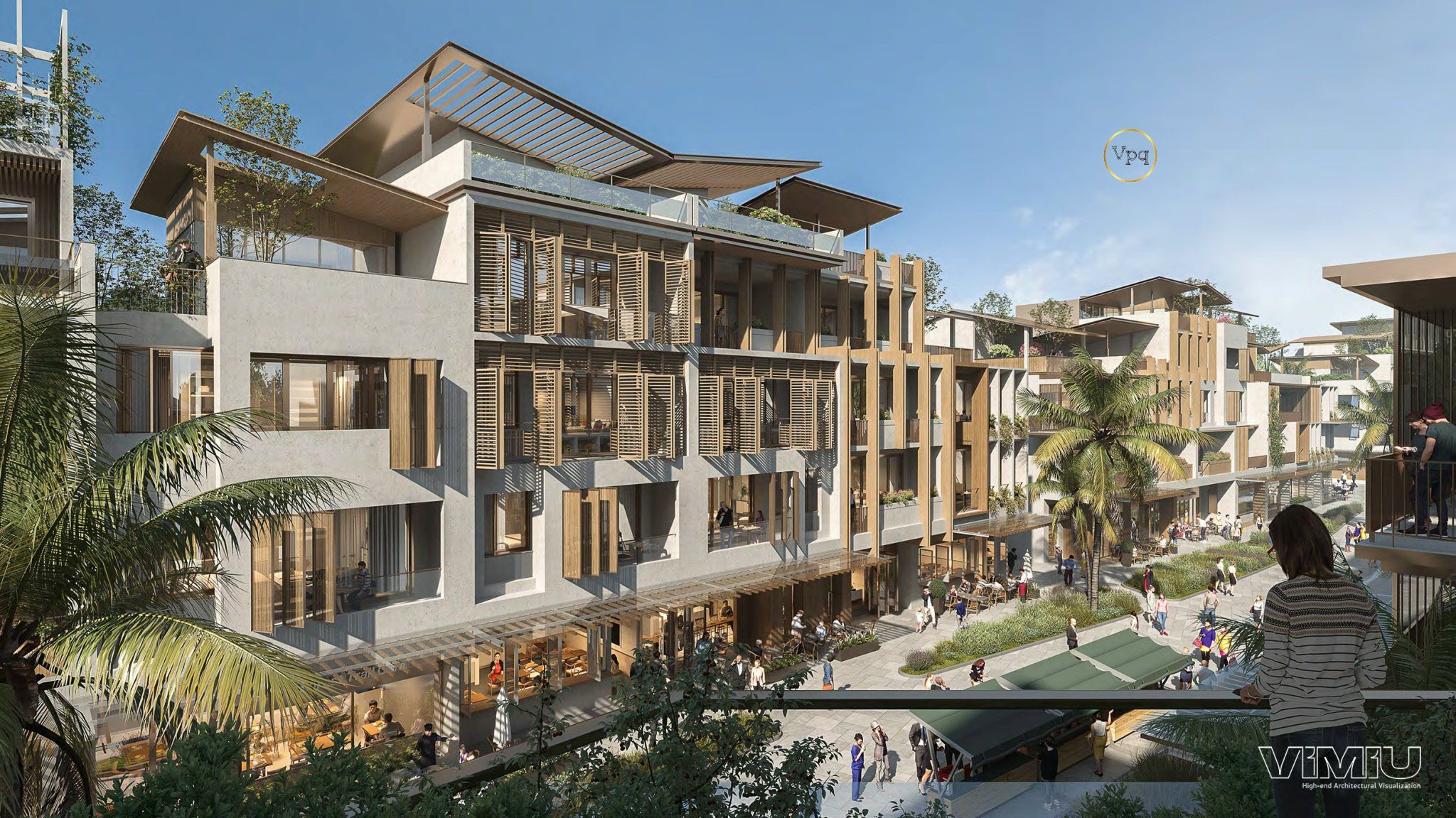 Phối cảnh dự án Shophouse Đại Lộ Đông Tây, Hòn Thơm, Phú Quốc