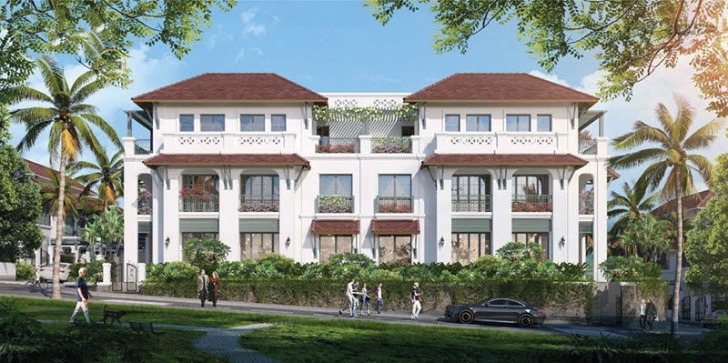 Phối cảnh mặt ngoài biệt thự V606 Sun Tropical Village