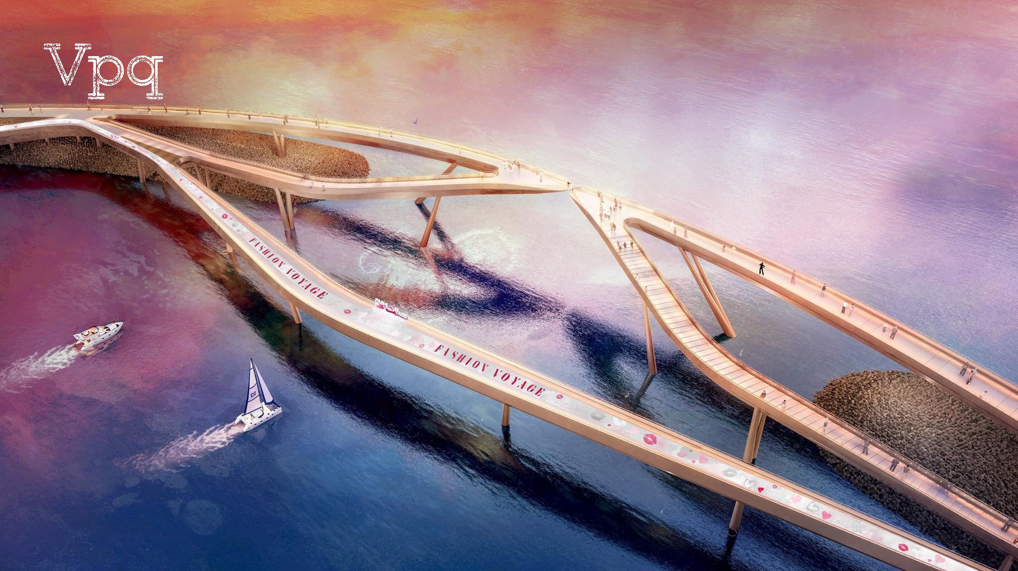 Sàn diễn Fashion Voyage Runway 2 trên cầu Hôn (Kiss Bridge) dài 810m