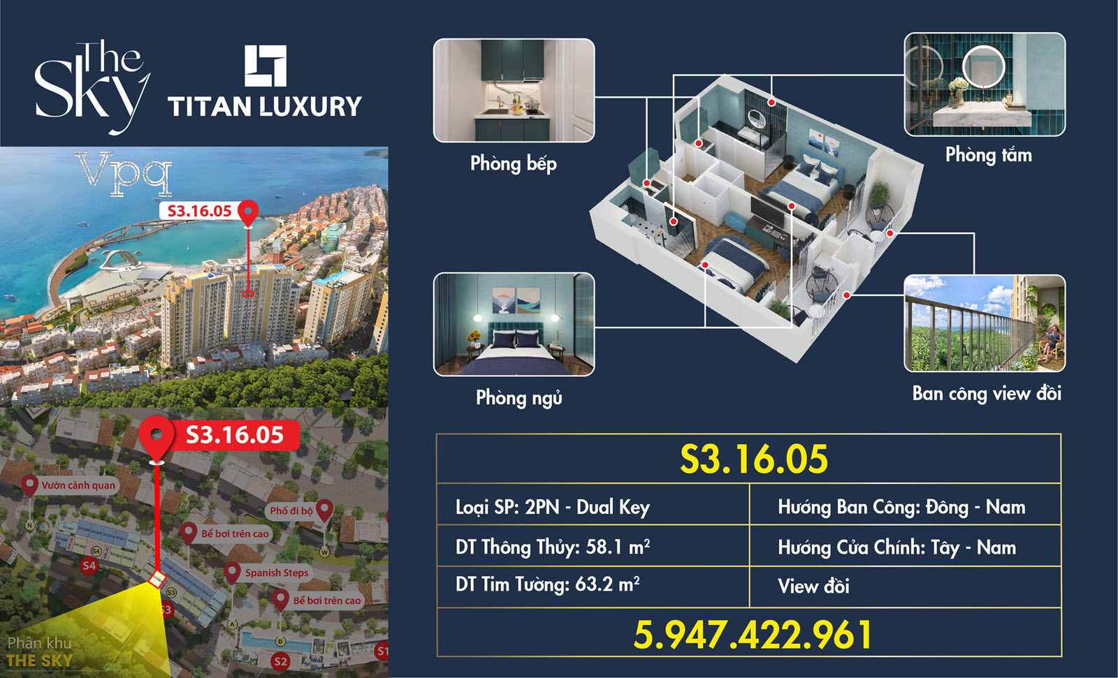 Nội thất căn hộ Hillside S31605 Phú Quốc