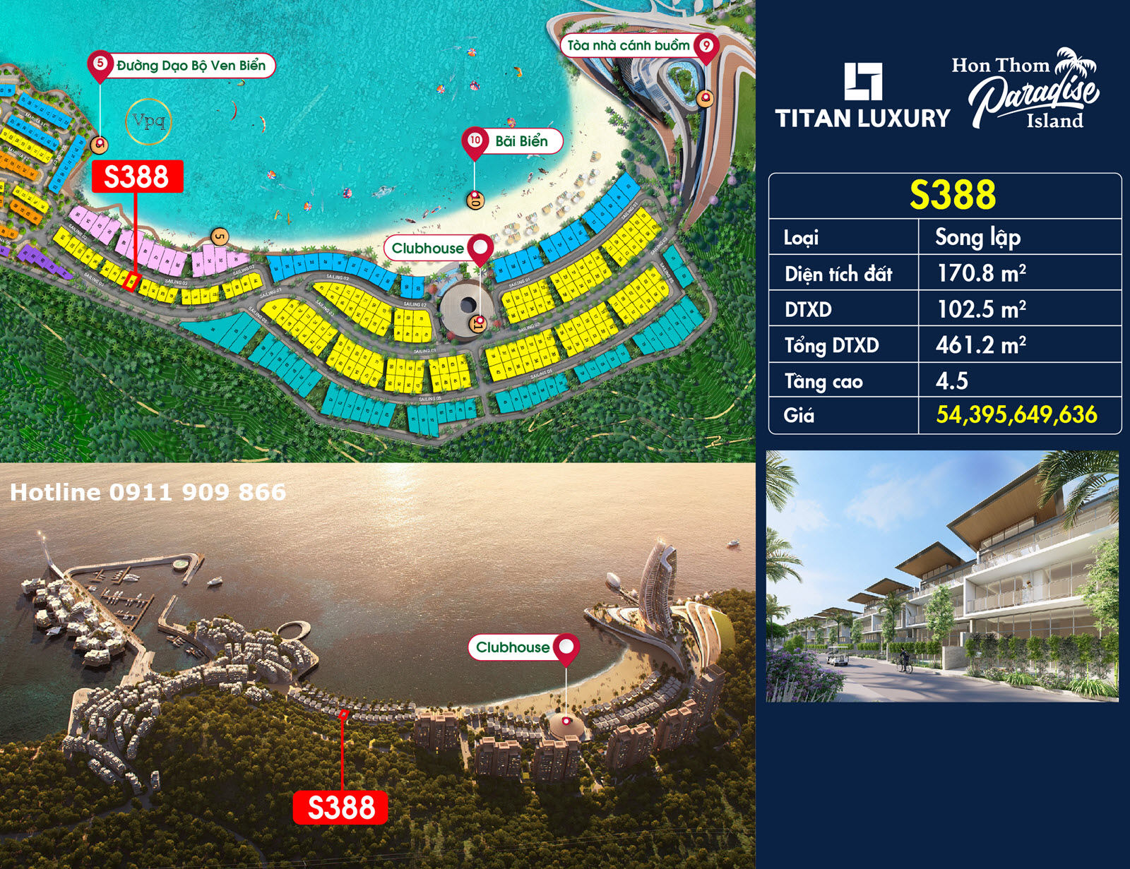 Biệt thự tứ lập góc S388 - The Sailing Bay Hòn Thơm, Phú Quốc