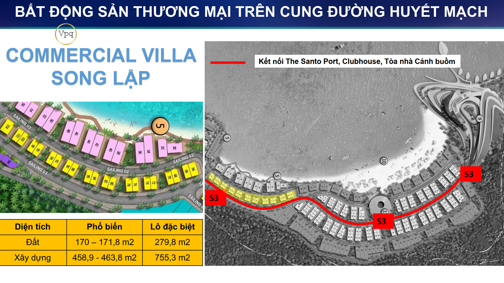 Commercial villa Song lập S3: 2 tầng view biển, cửa ng&otilde; đ&oacute;n luồng thương mại đầu ti&ecirc;n
