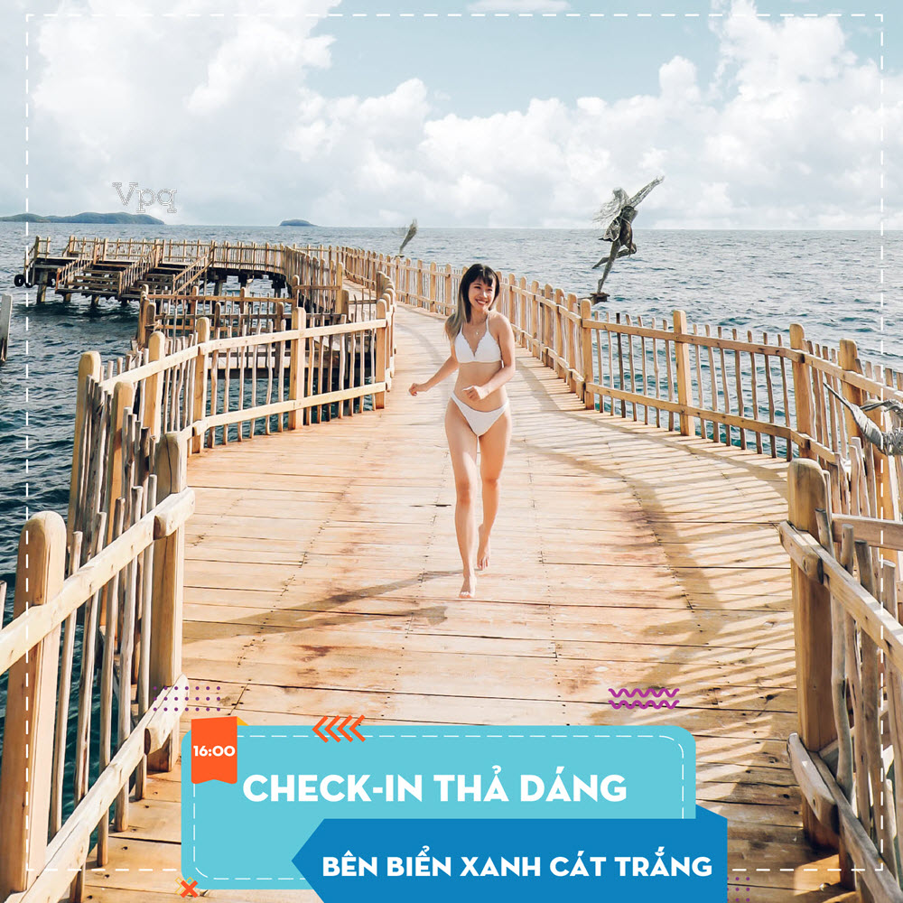 Cô gái Check In từ cây cầu Khu Vườn bí mật Hòn Thơm
