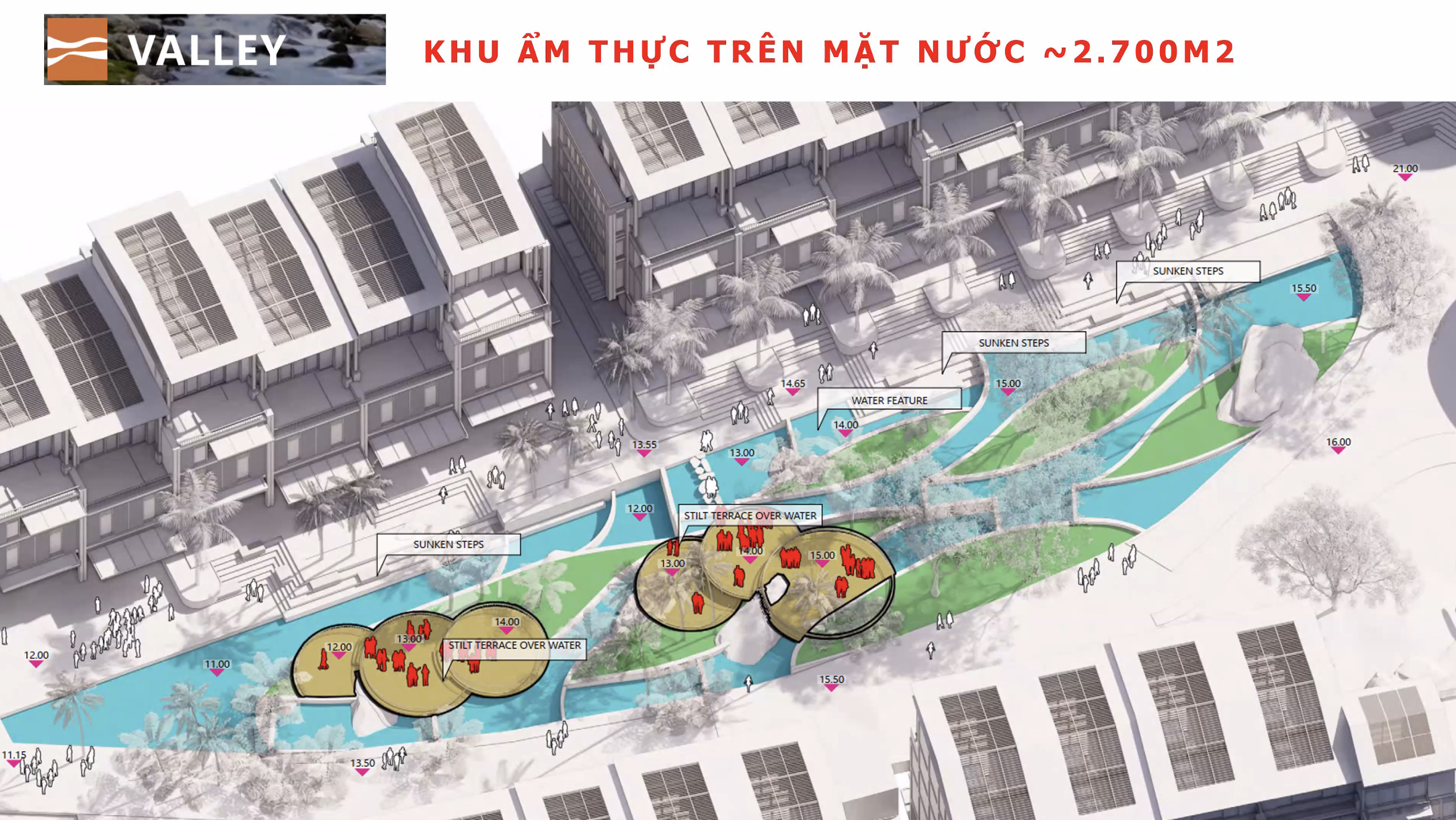 Khu ẩm thực trên mặt nước tại Sun World Bãi Sao