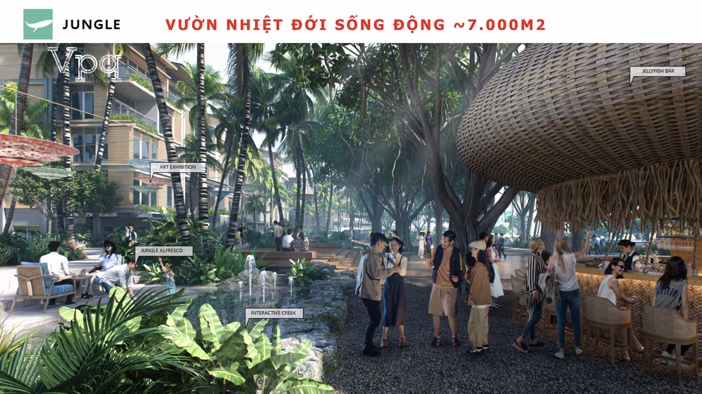 Khu vực nhiệt đới sống động rộng đến 7000m2