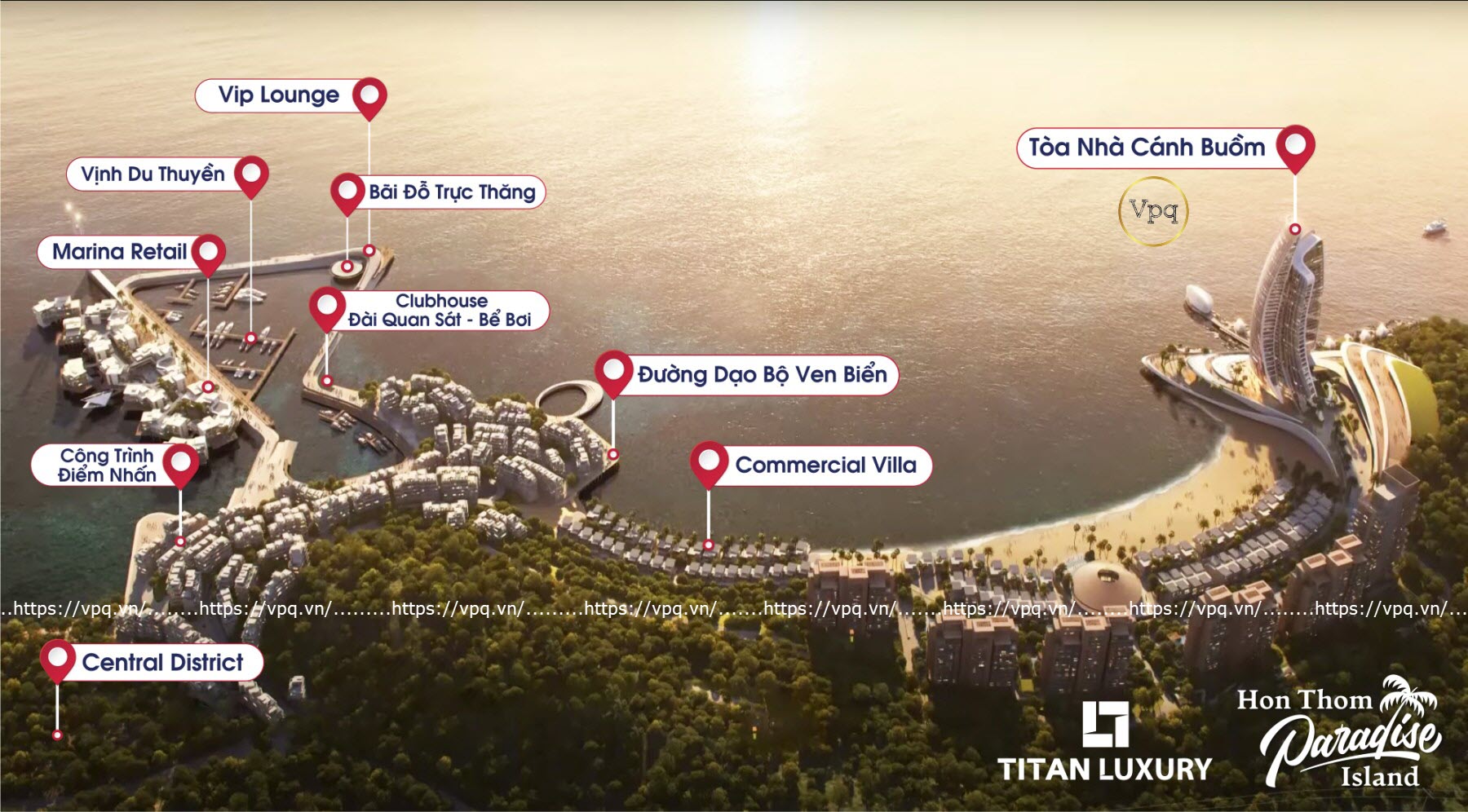 Vị trí dự án Commercial Villas Bãi Trào, Hòn Thơm