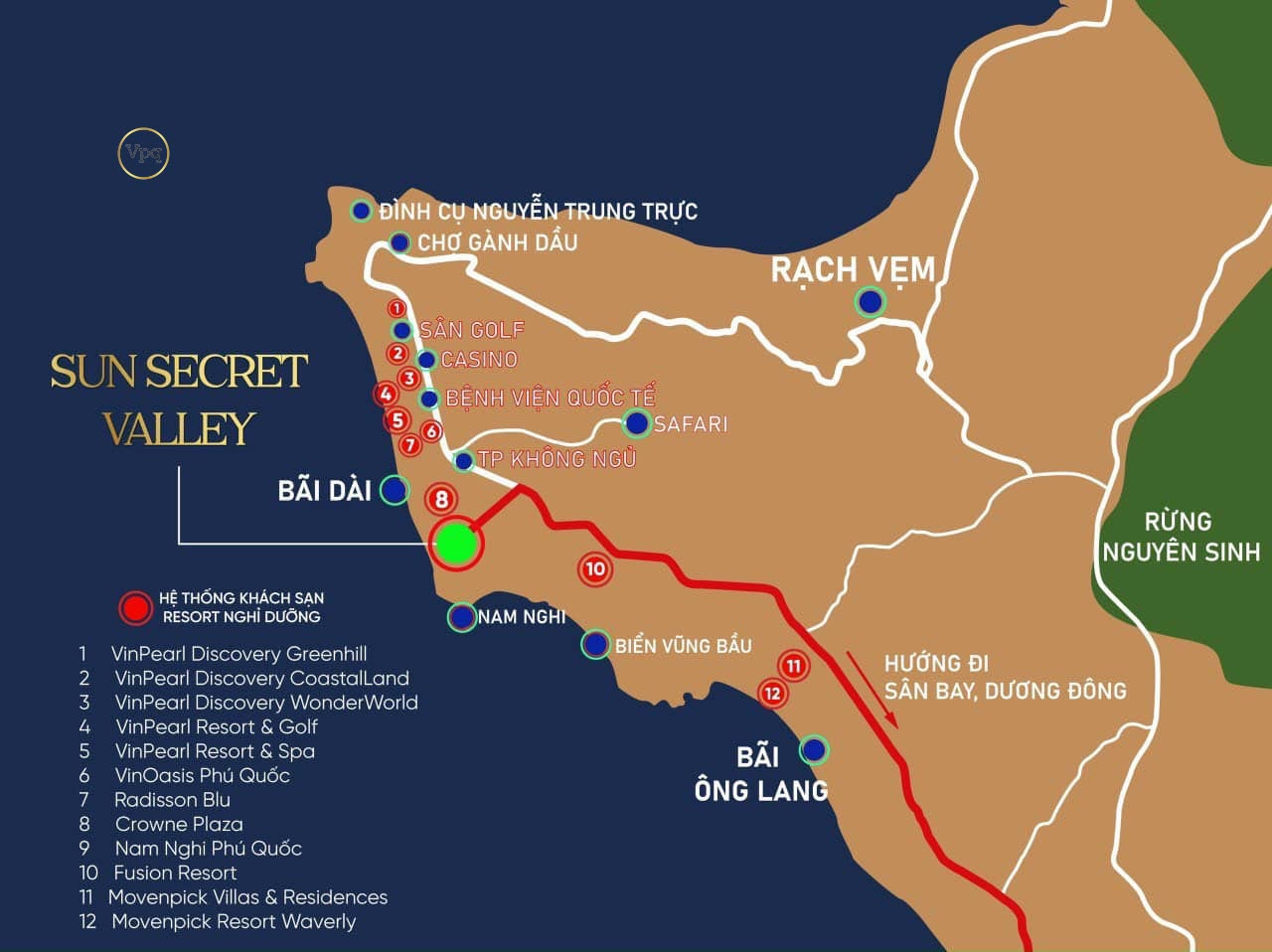 Vị trí dự án Sun Secret Valley giữa biển mà không xa phố