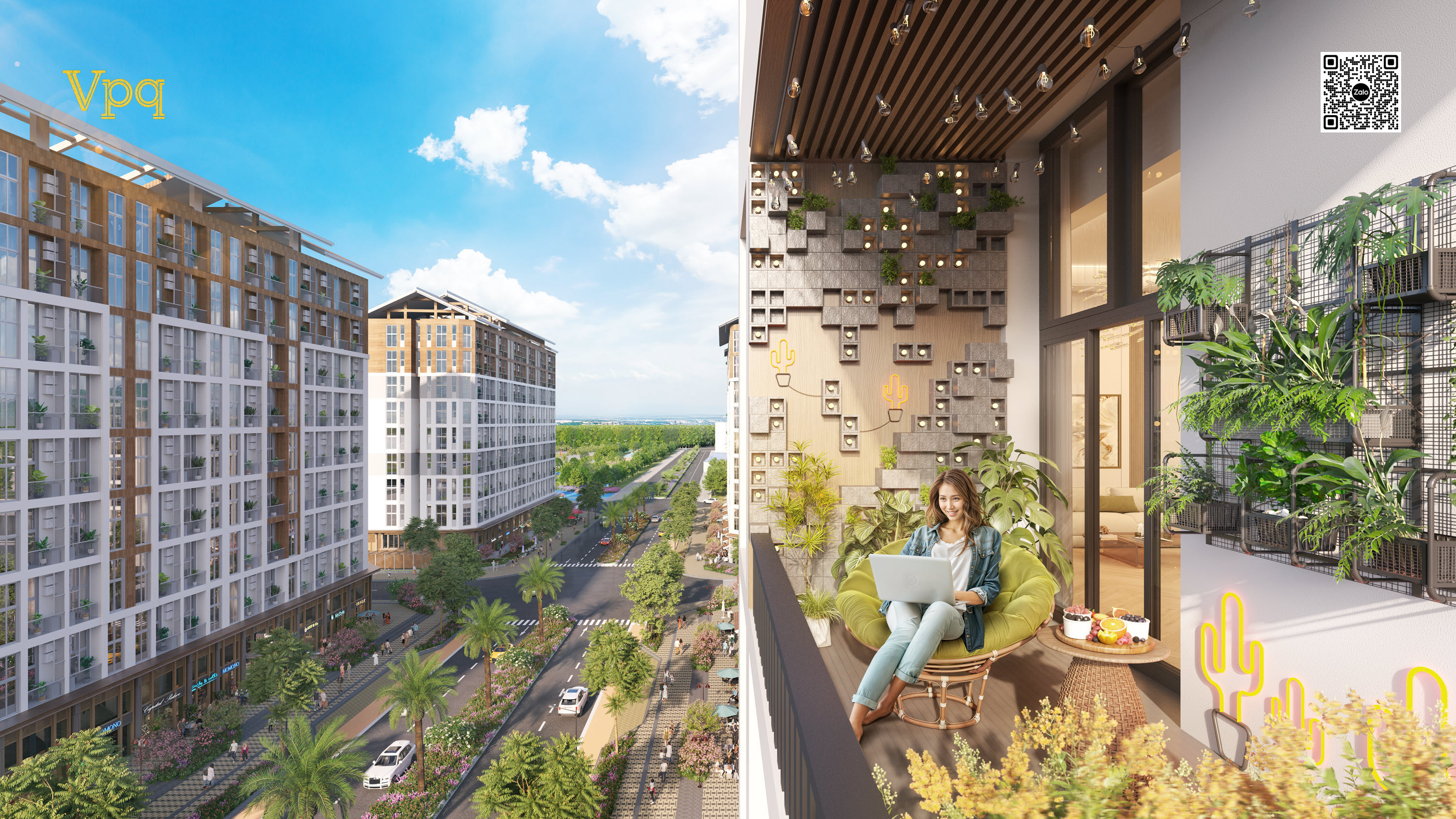 Góc ban công sịn sò từ chung cư Park Residence