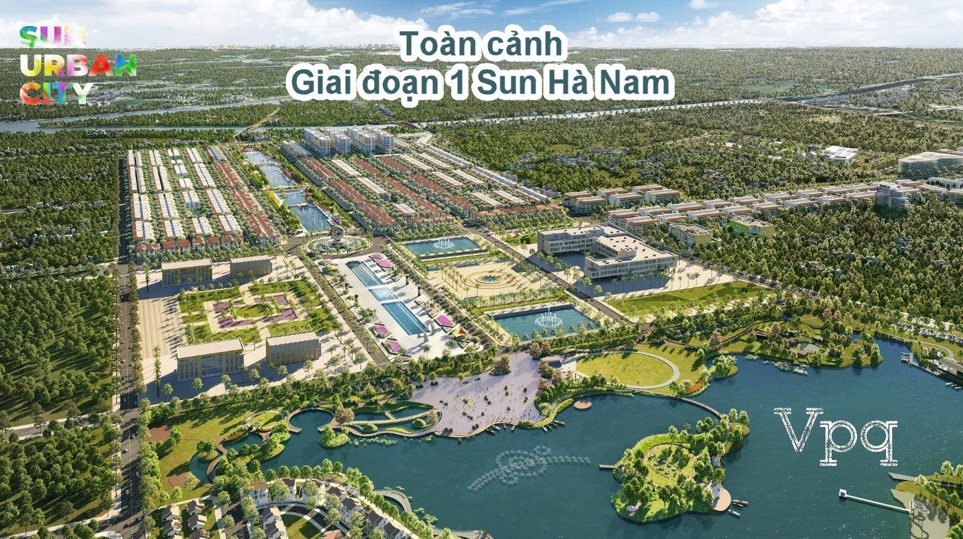 Phối cảnh giai đoạn 1 đô thị nghỉ dưỡng Sun Group Hà Nam