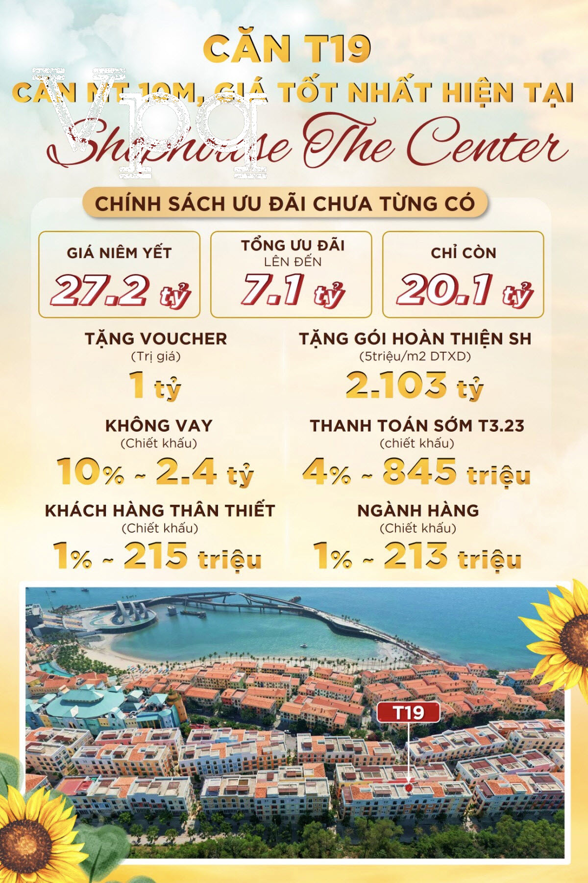 Chính sách bán hàng Shophouse The Center T3/2022
