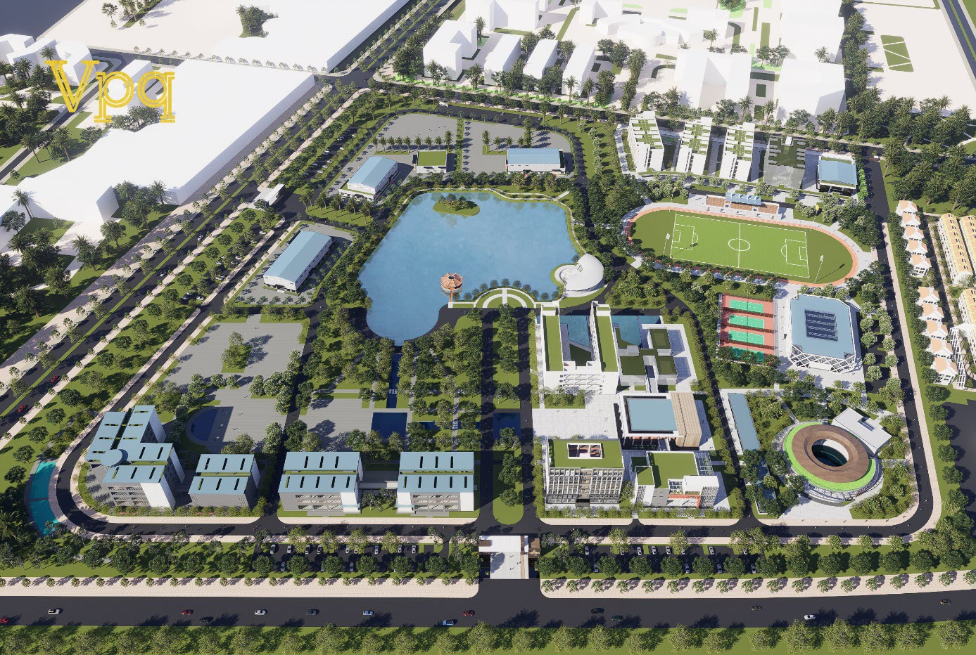 Phối cảnh trường đại học xây dựng Hà Nội phân hiệu Hà Nam, tỉnh Ninh Bình