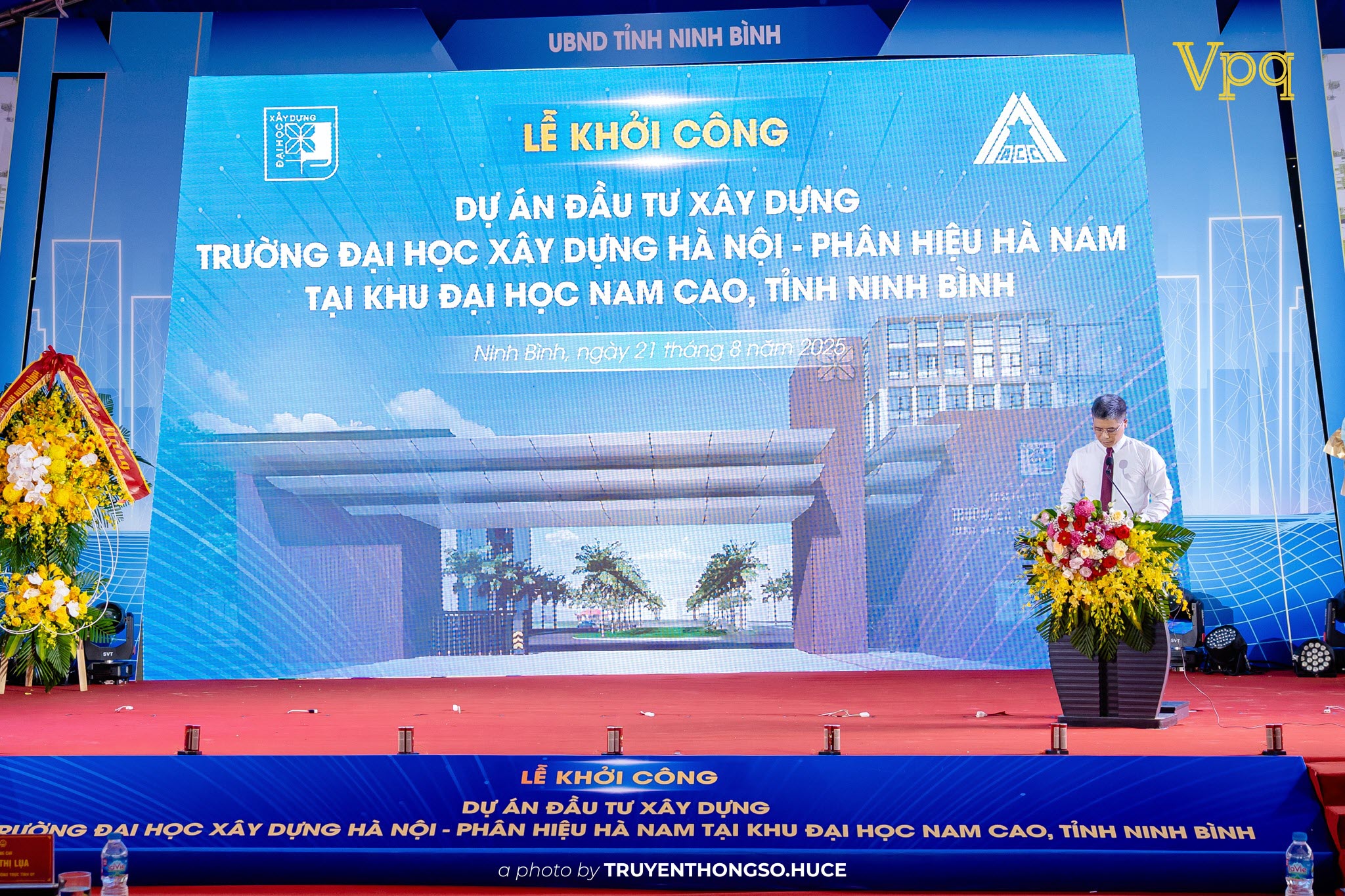PGS.TS Hoàng Tùng - Hiệu trưởng Trường ĐHXDHN phát biểu tại Lễ Khởi công