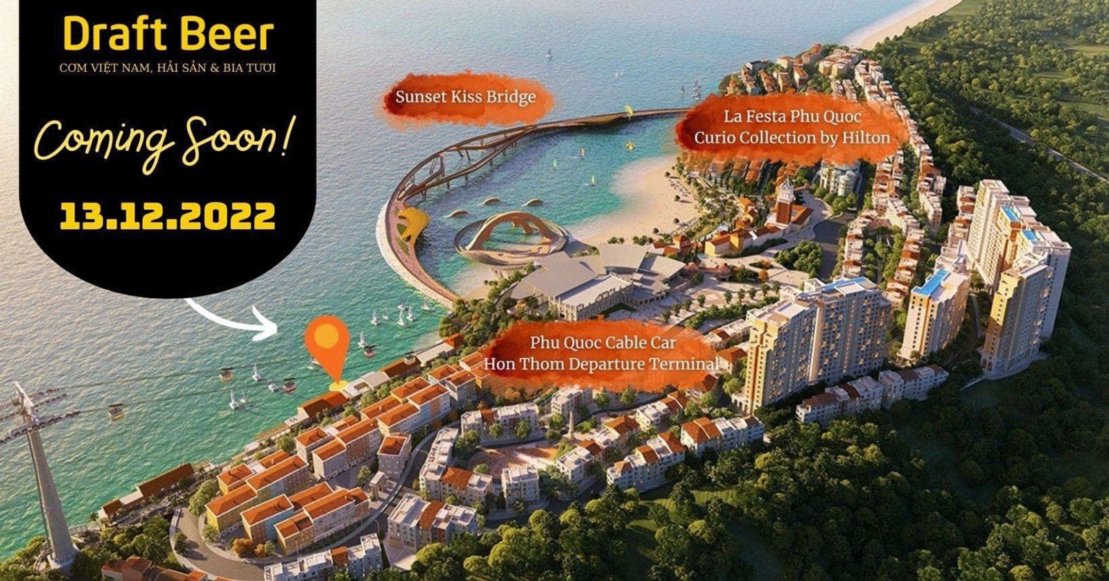 Vị tr&iacute; Draft Beer tại Sunset Town Ph&uacute; Quốc