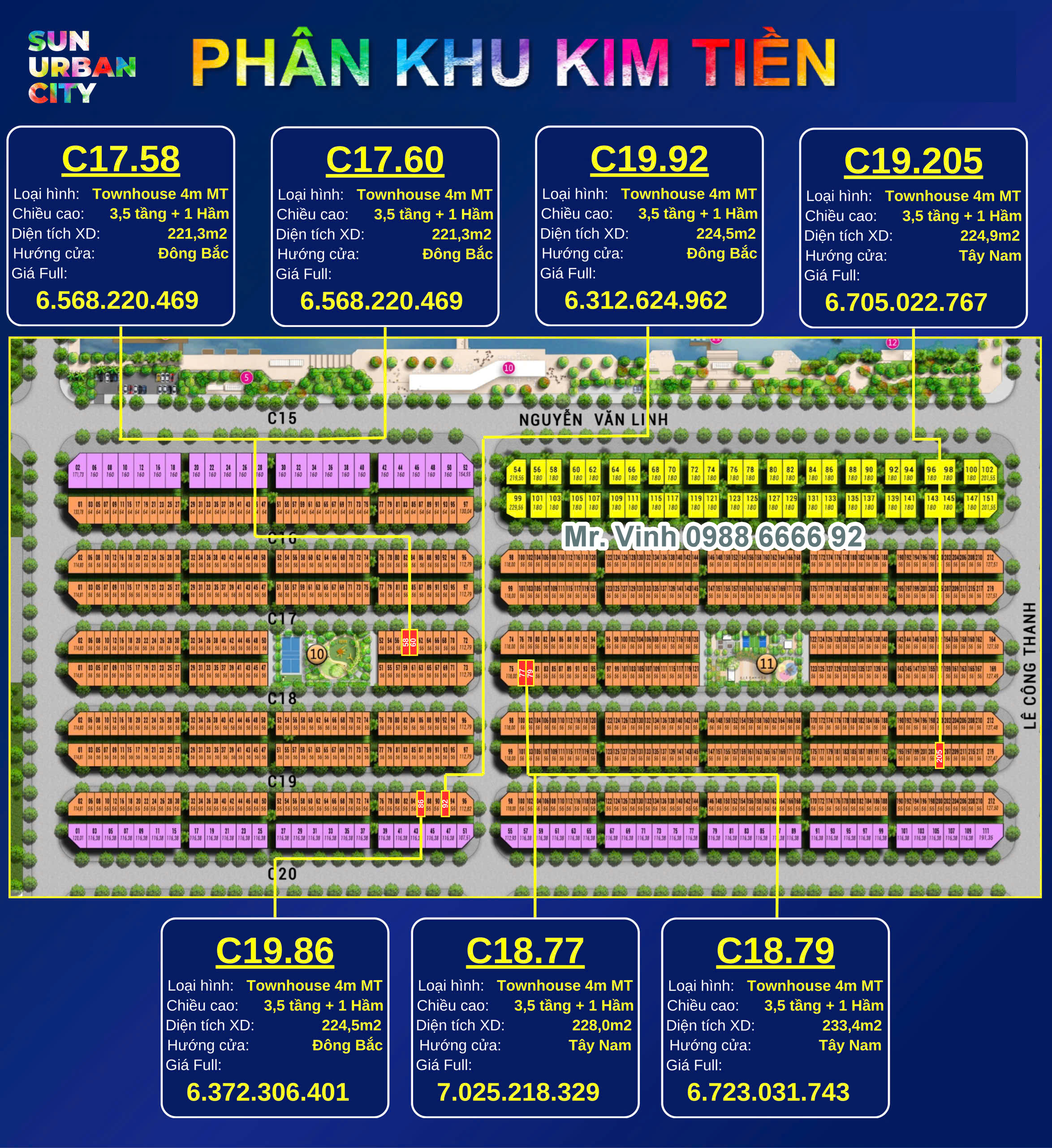 Quỹ căn Townhouse phân khu Kim Tiền Sun Urban City Hà Nam