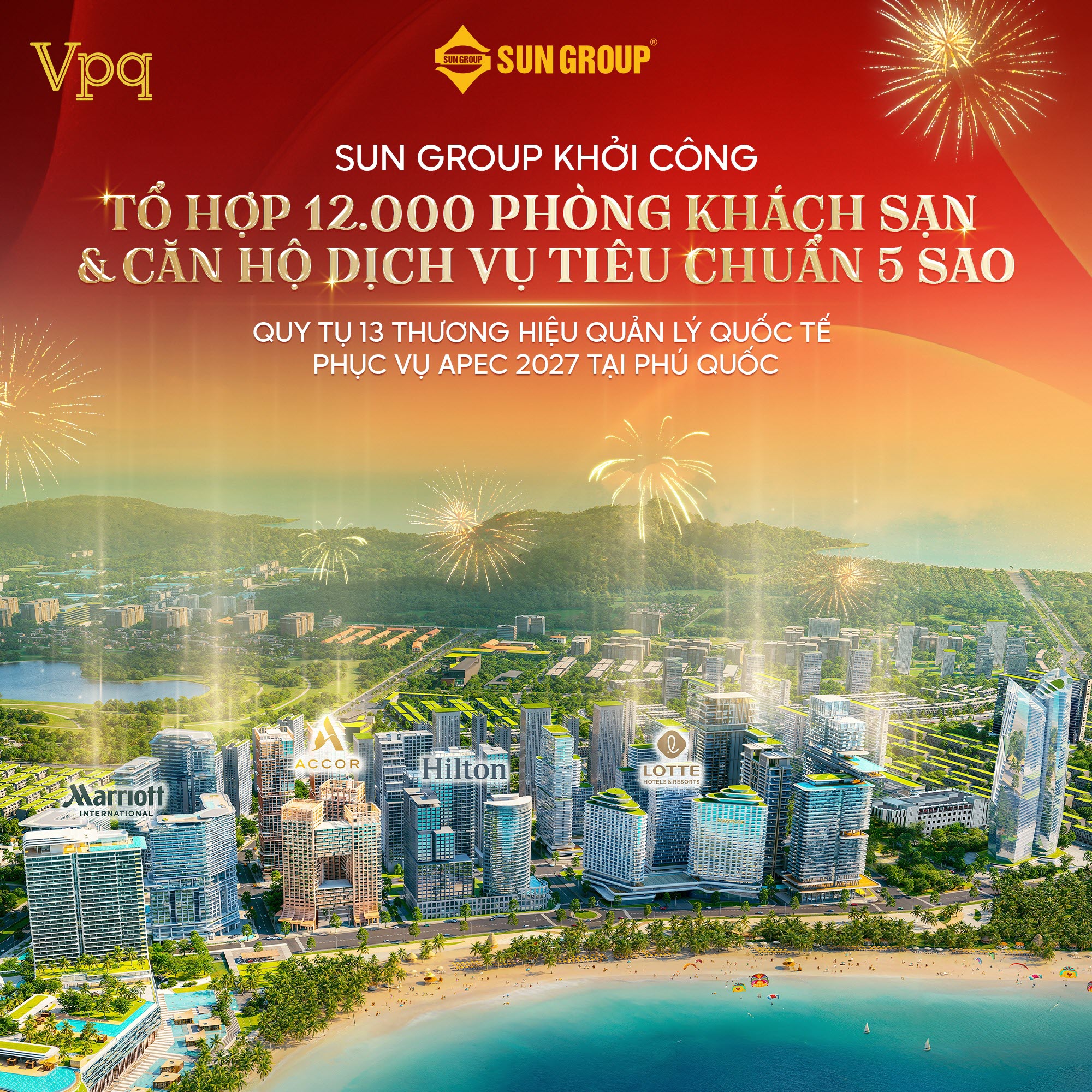 Cụm 15 tòa khách sạn cao tầng ven biển với gần 6.500 buồng phòng, tạo nên một “thành phố khách sạn” ngay giữa đảo ngọc Phú Quốc
