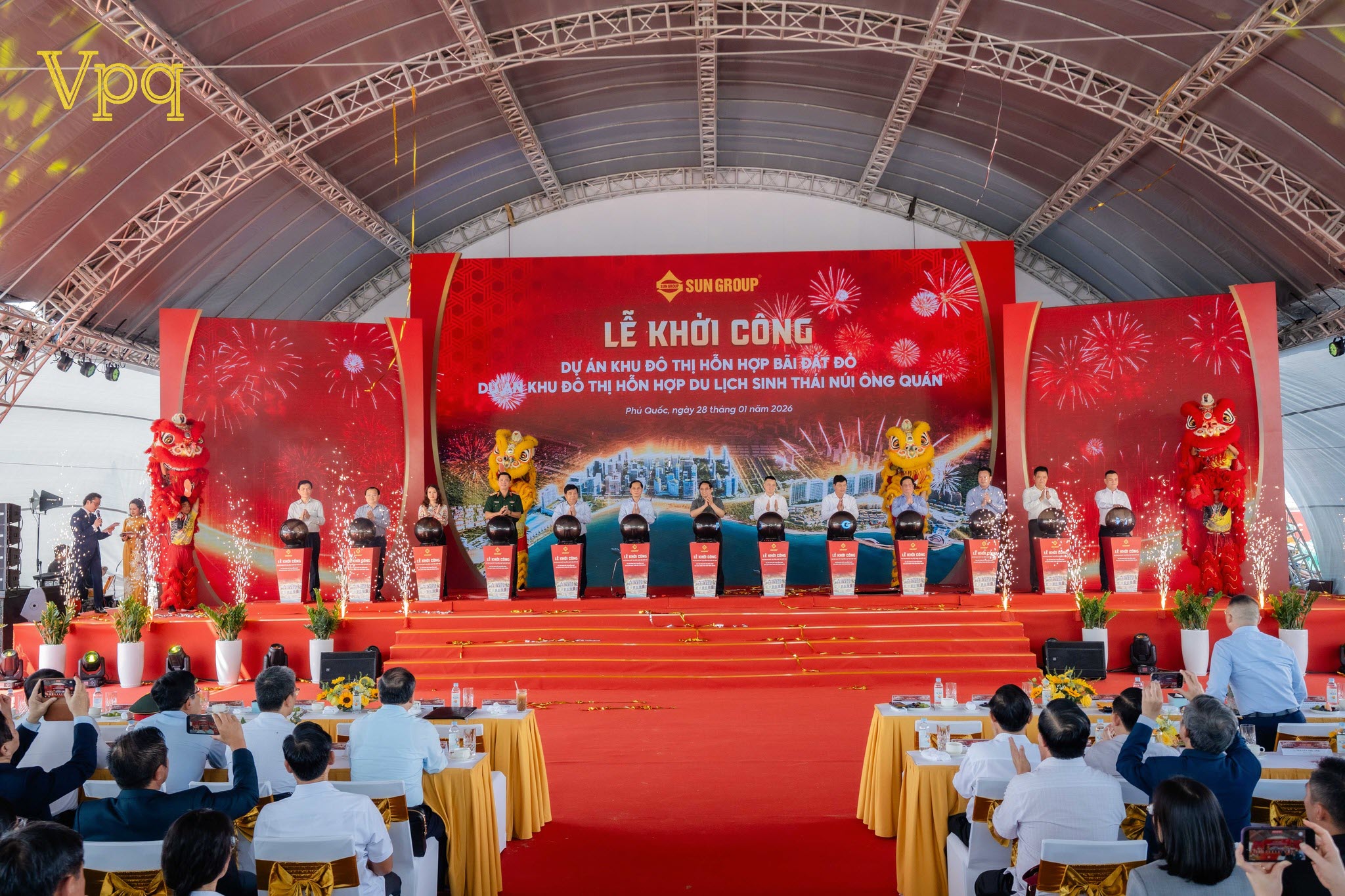 Thủ tướng dự lễ khởi công hai dự án APEC 2027 do Sun Group làm chủ đầu tư tại Phú Quốc vào sáng 28/1