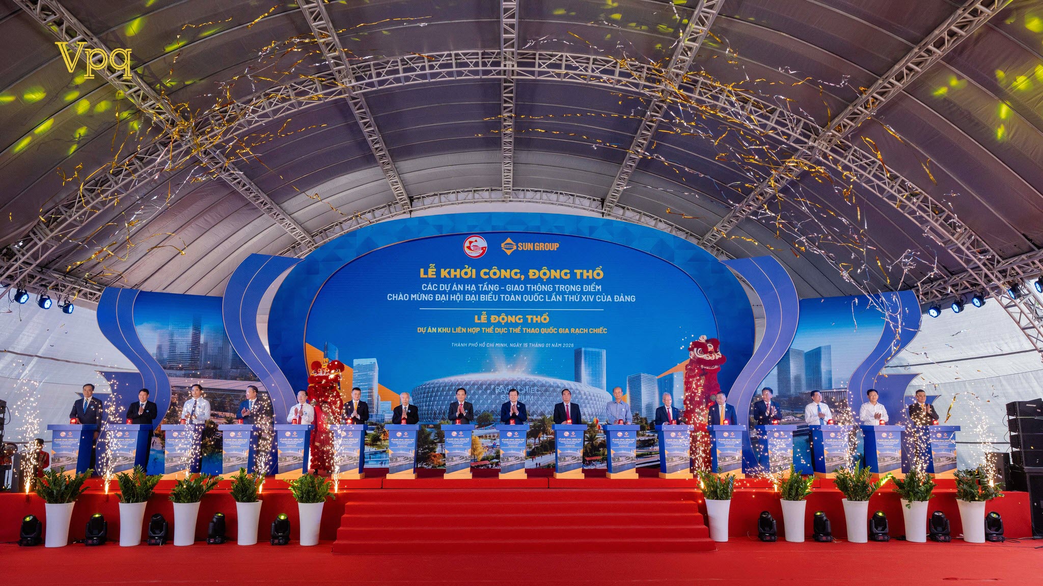 Khu liên hợp Thể dục Thể thao Quốc gia Rạch Chiếc được động thổ vào sáng 15/1/2026