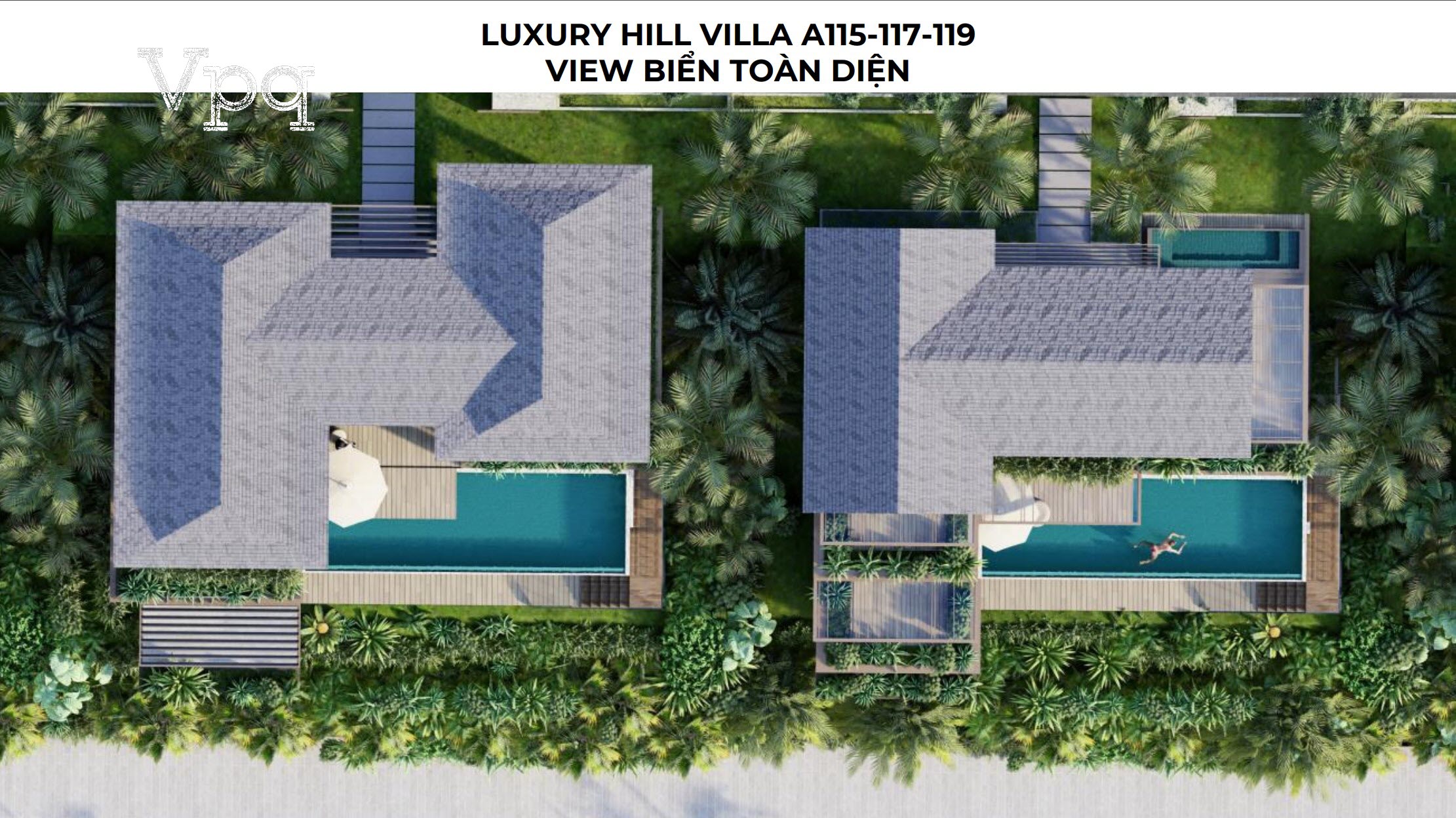 Luxury Hill Villa A115-A117-A119 view biển toàn diện