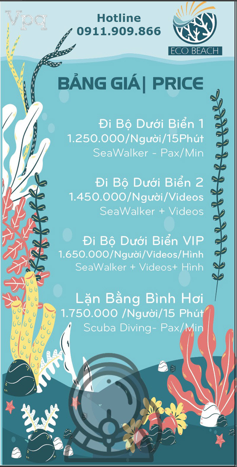Giá tour đi bộ dưới biển Phú Quốc