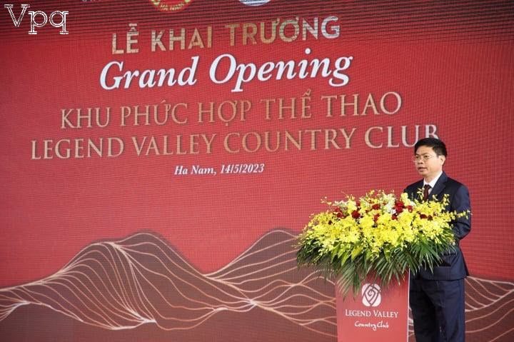 Ông Trương Quốc Huy, Phó bí thư Tỉnh ủy, Chủ tịch UBND tỉnh Hà Nam phát biểu tại sự kiện