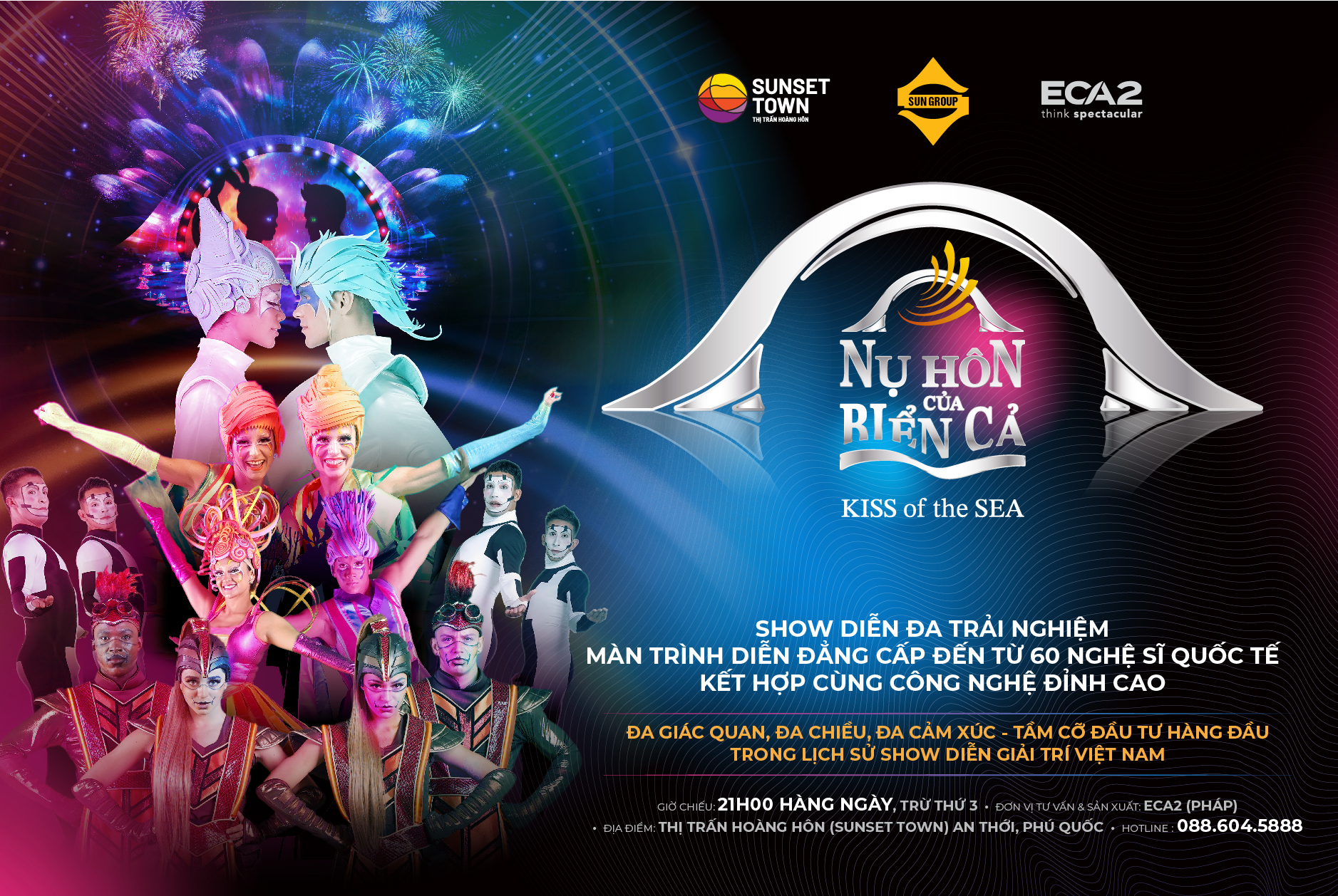 Thời gian vận h&agrave;nh show "Nụ h&ocirc;n của Biển Cả" - Kiss Of The Sea
