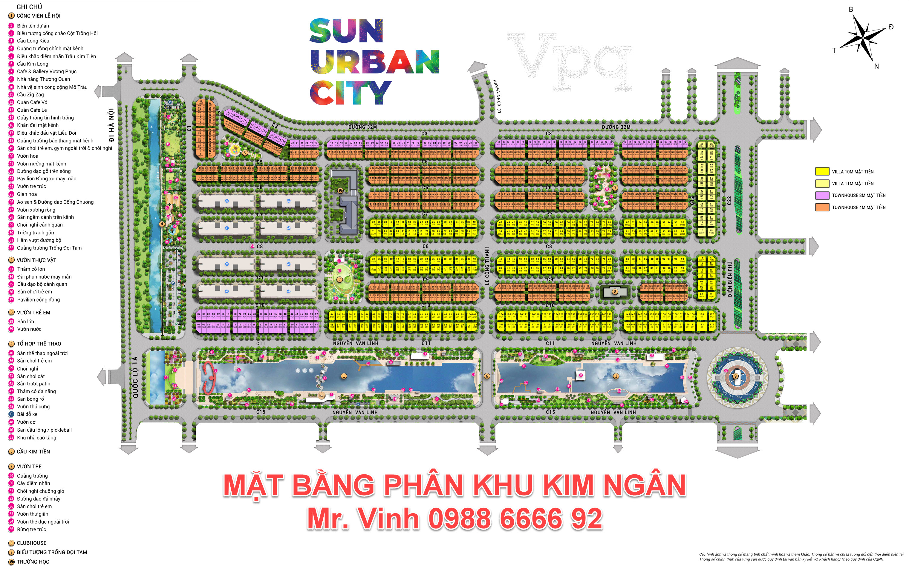 Mặt bằng ph&acirc;n khu Kim Ng&acirc;n