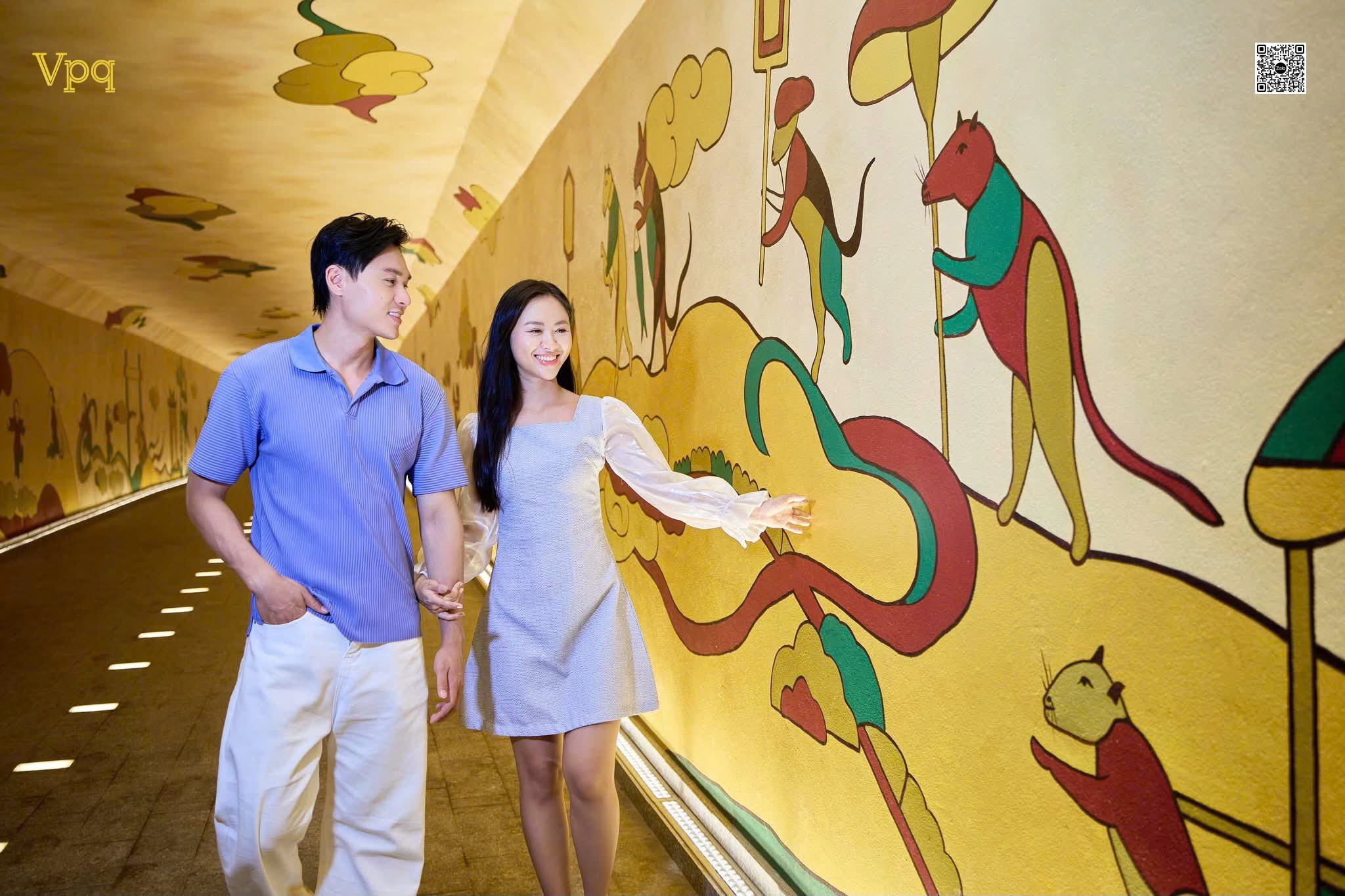 Đường hầm văn h&oacute;a b&iacute; ẩn dưới l&ograve;ng đất tại Sun Urban City