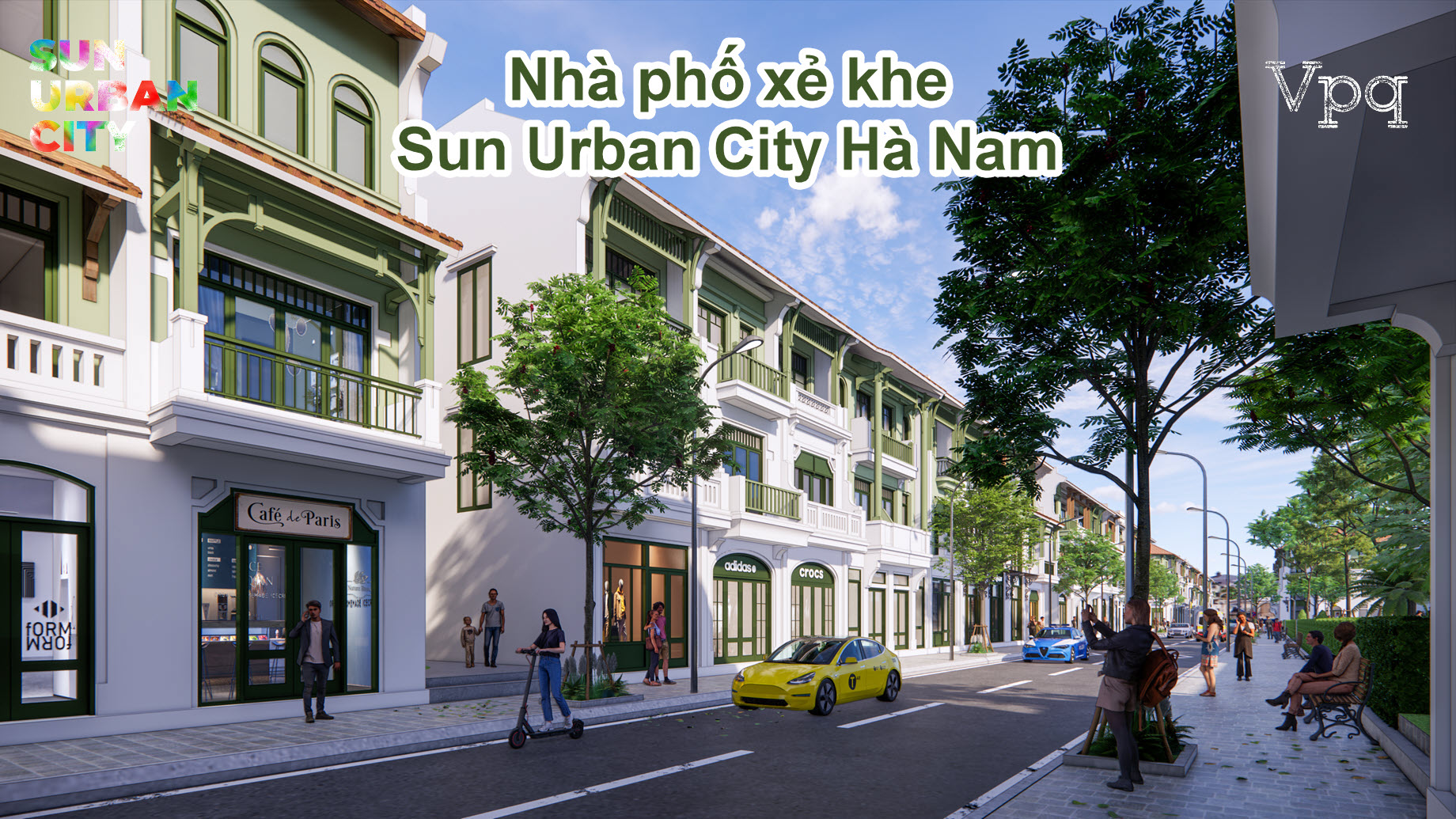 Phối cảnh nhà phố xẻ khe Sun Urban City Hà Nam