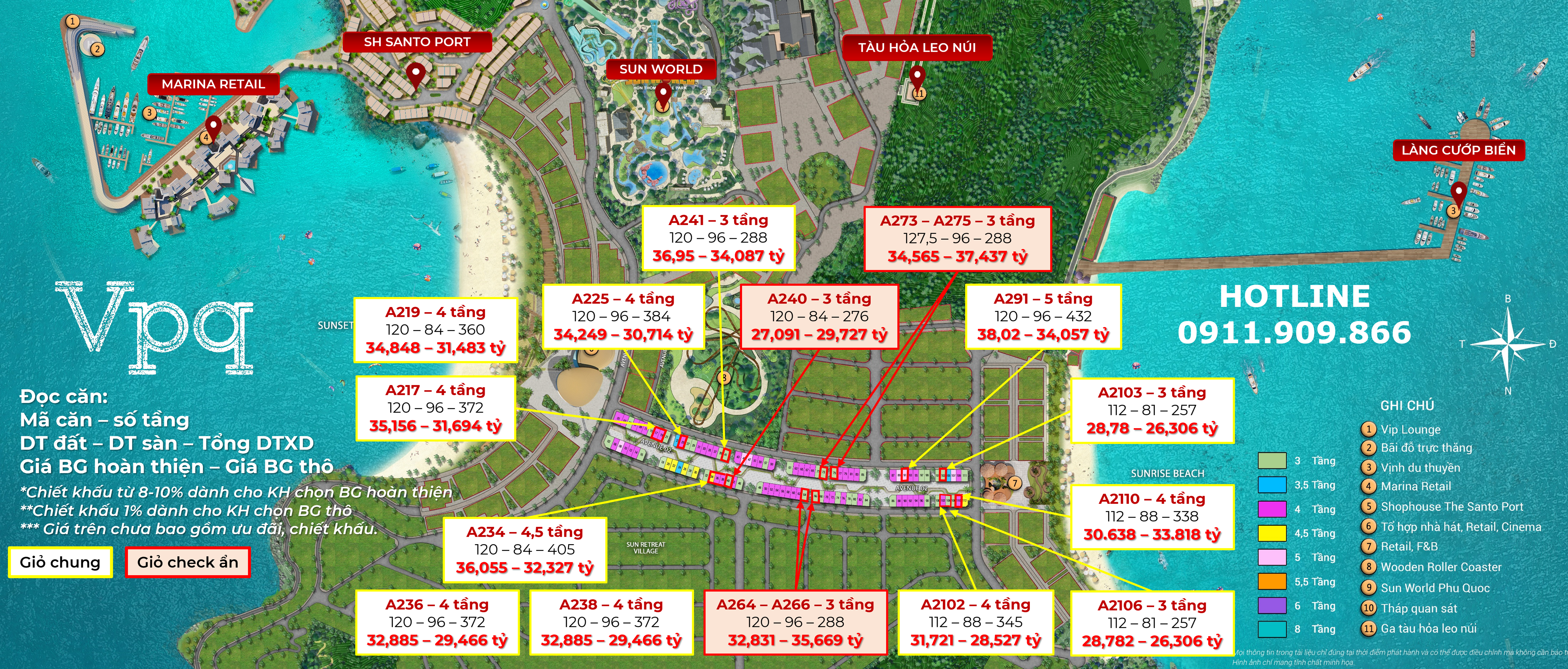 Quỹ căn Shophouse Paradise Walk trên mặt bằng