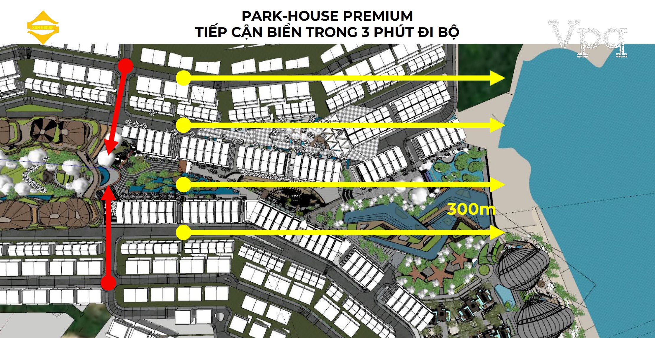 Vị trí trung tâm - thuận tiện kết nối lại rất gần biển, di chuyển ra biển trong 3 phút