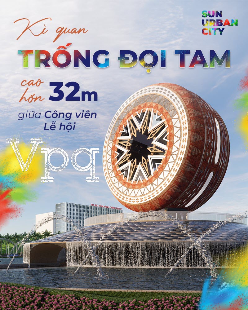 Quảng trường trống Đọi Tam nằm giữa c&ocirc;ng vi&ecirc;n lễ hội gần 8,9 ha