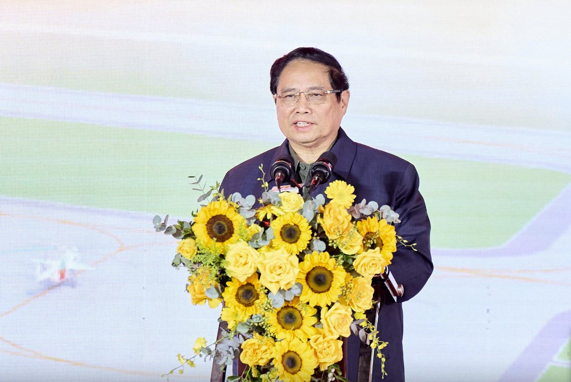 Thủ tướng Phạm Minh Chính phát biểu tại buổi lễ khởi công