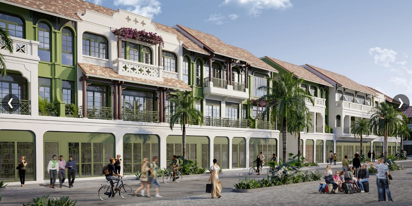 Phối cảnh khu townhouse mặt tiền 4m với chiều cao 3,5 tầng