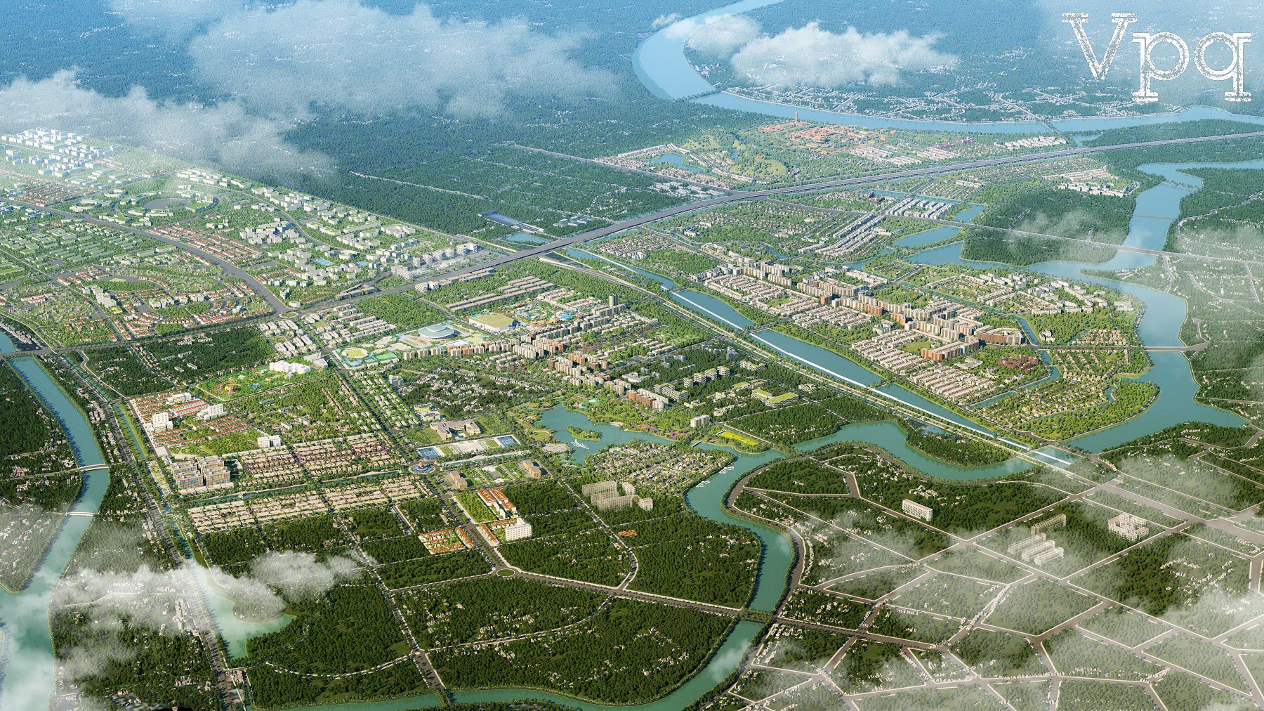 Phối cảnh Sun Mega City quy mô 1690ha do Sun Group đầu tư