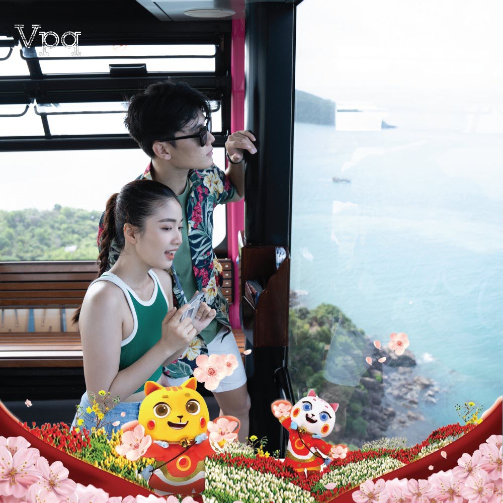 Bay trên biển cùng cáp treo Hòn Thơm
