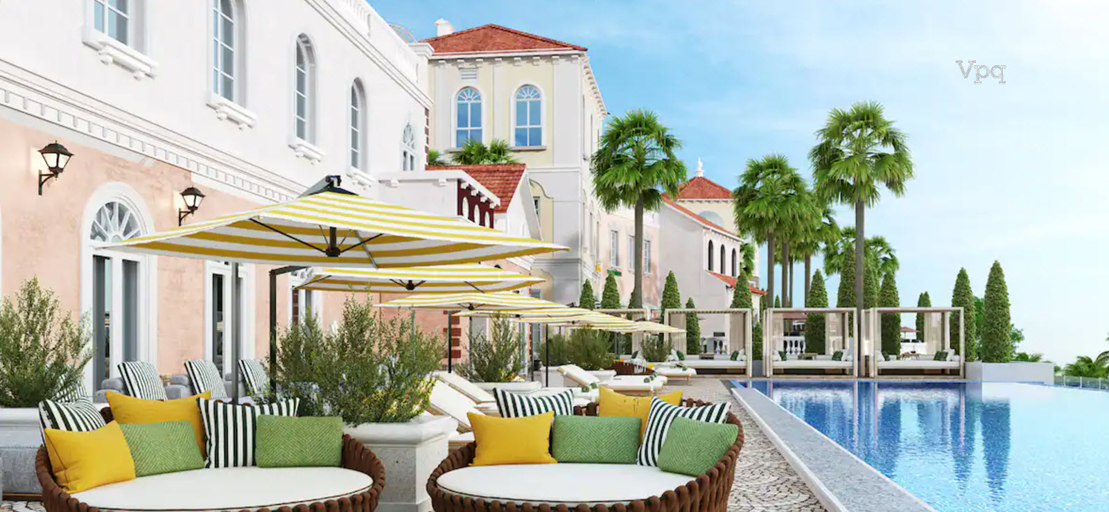 Khu vực hồ bơi trung tâm La Festa Phu Quoc - Curio Collection by Hilton