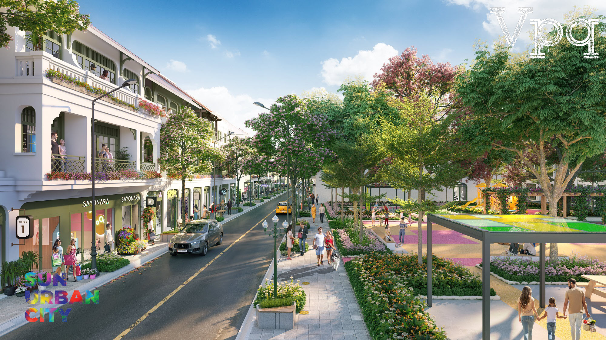 Không gian xanh ngập tràn Sun Urban City, nơi cư dân thư giãn, nghỉ ngơi