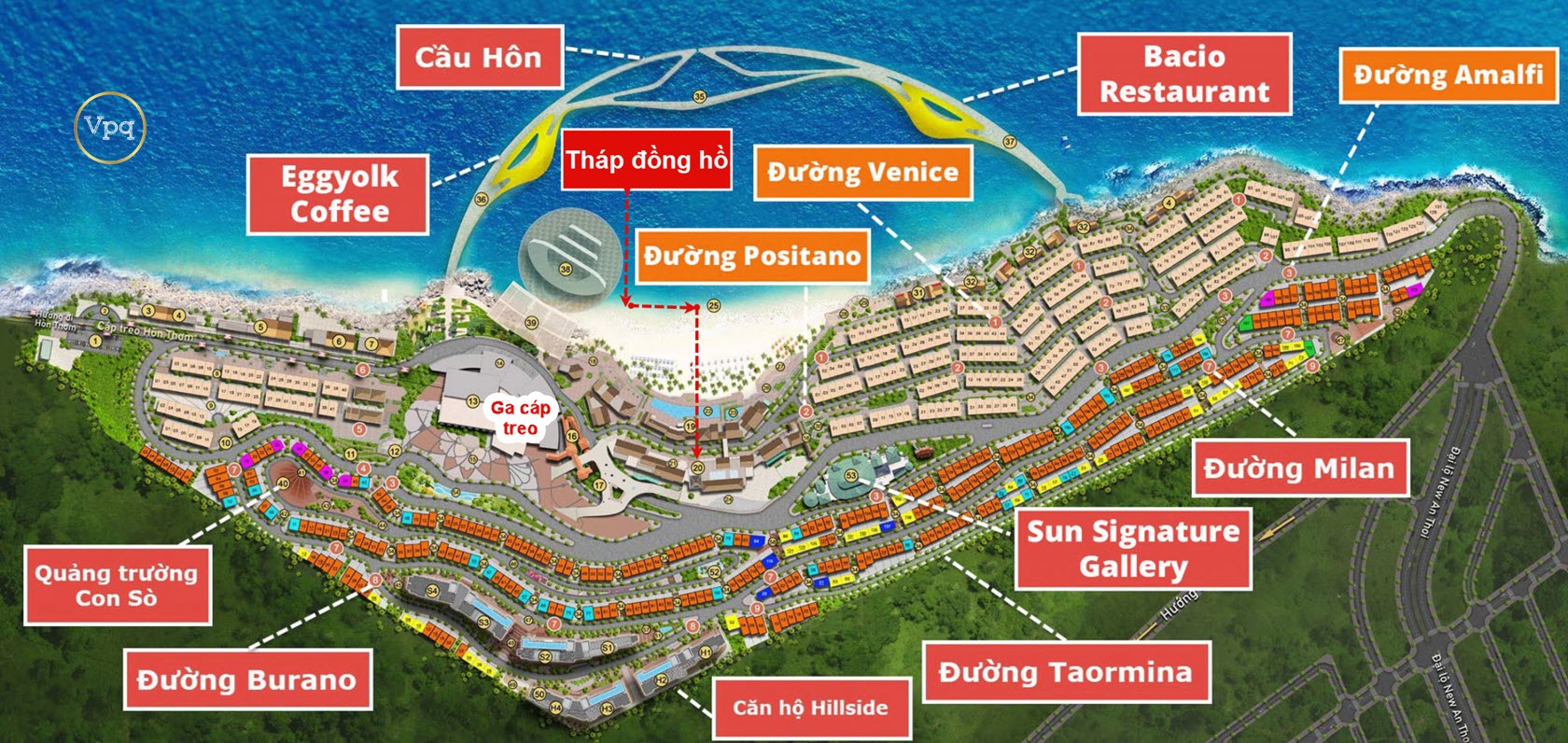 Vị trí Tháp đồng hồ Phú Quốc nằm tại Thị trấn Hoàng Hôn, Sunset Town