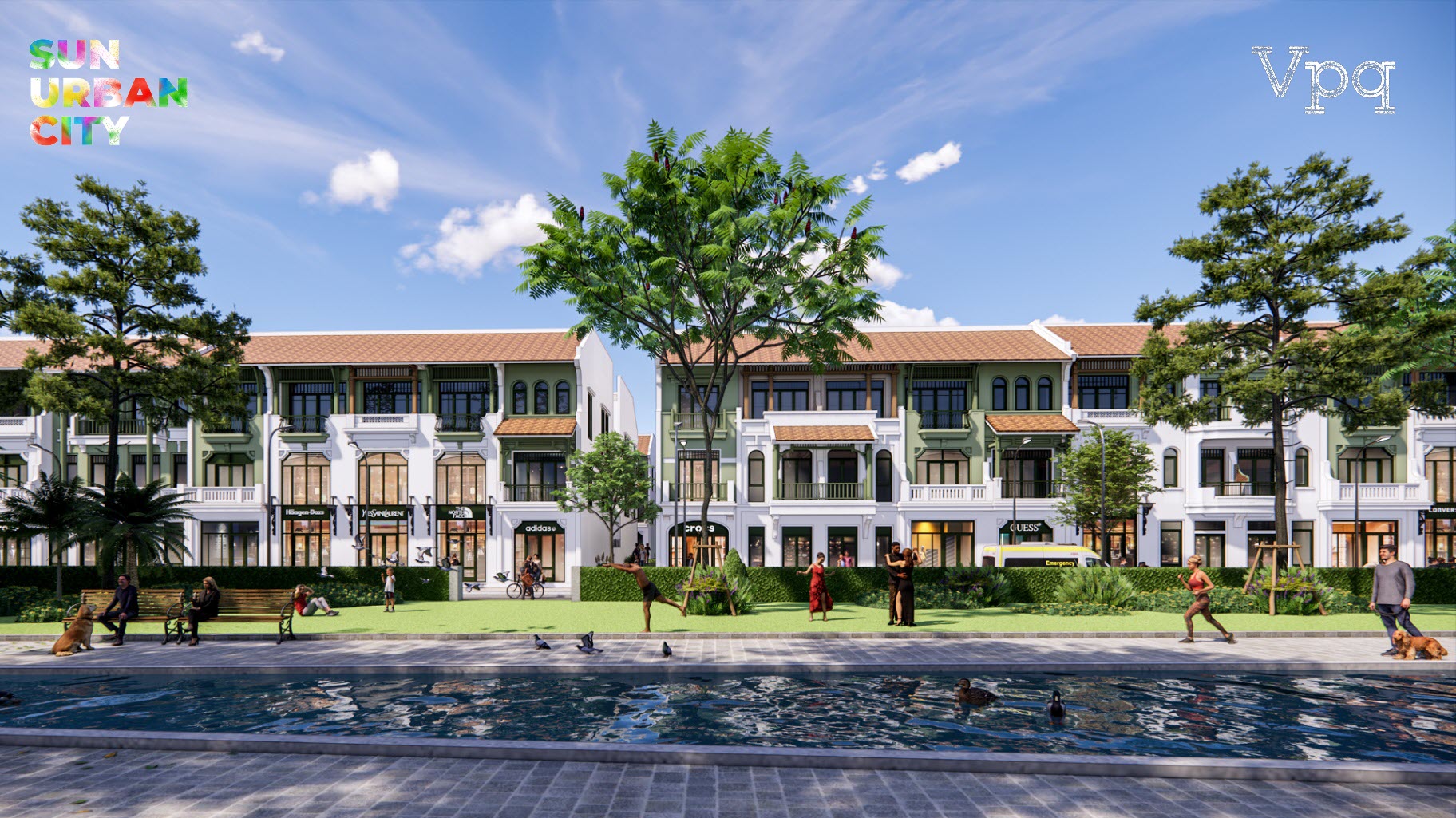 Nh&agrave; phố Townhouse mặt tiền 4m